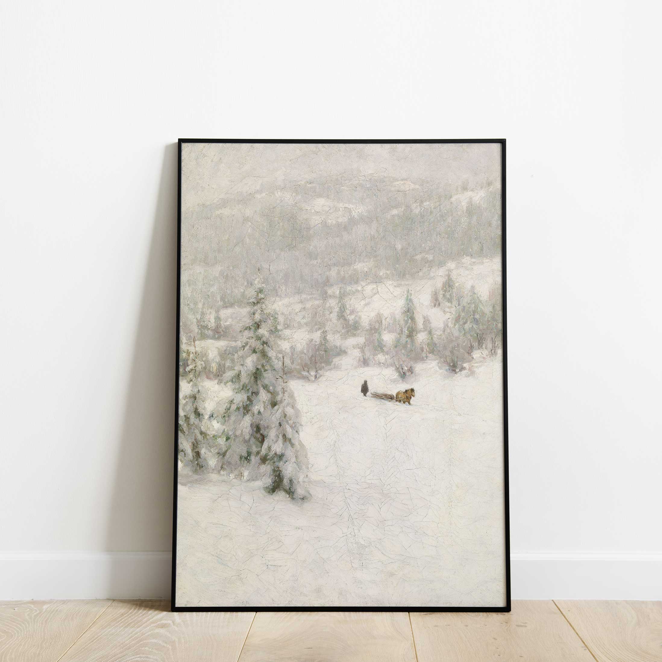 Solitude Sleigh Winter Landscape Print - Hartsholme Prints