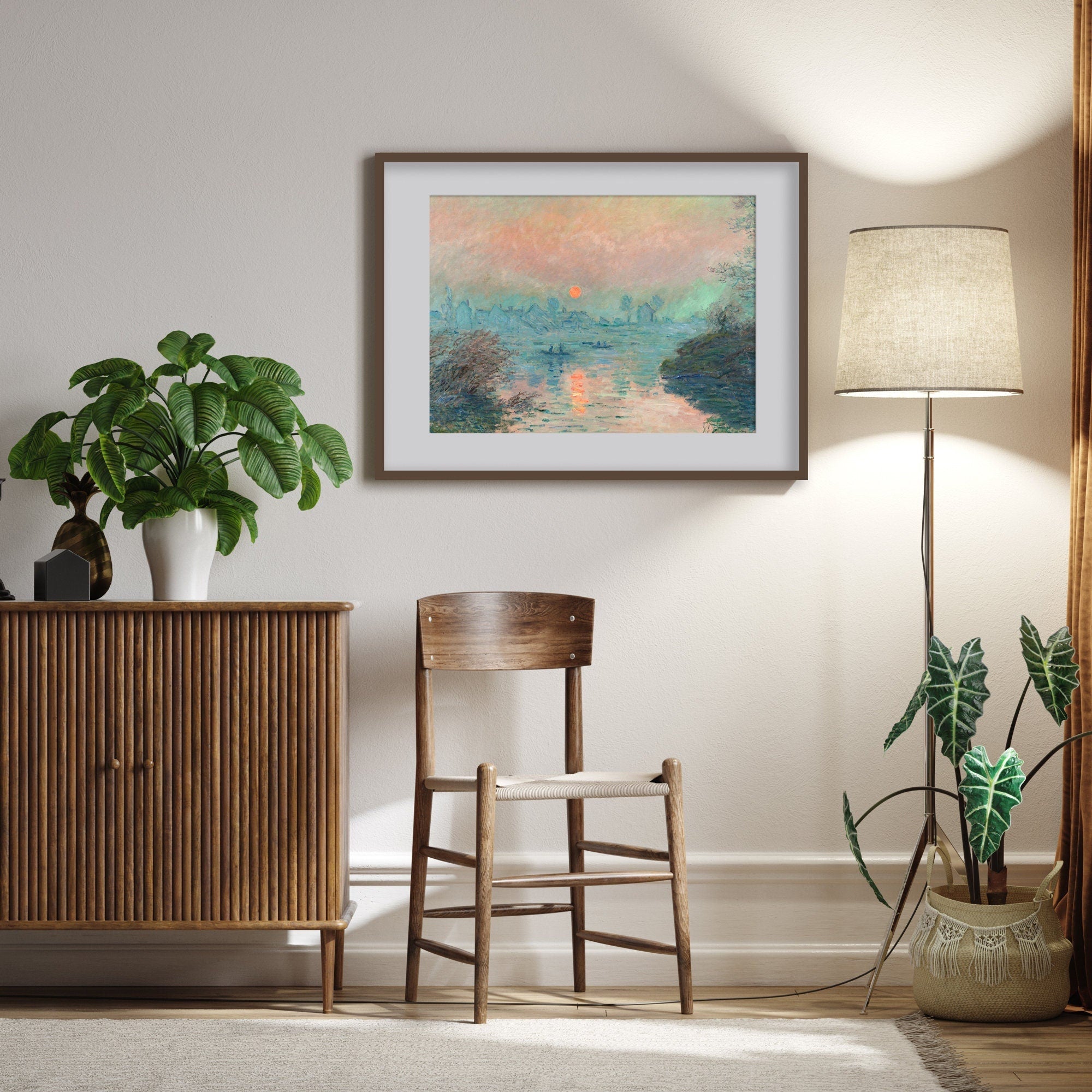 Sun setting on the Seine at Lavacourt - Hartsholme Prints