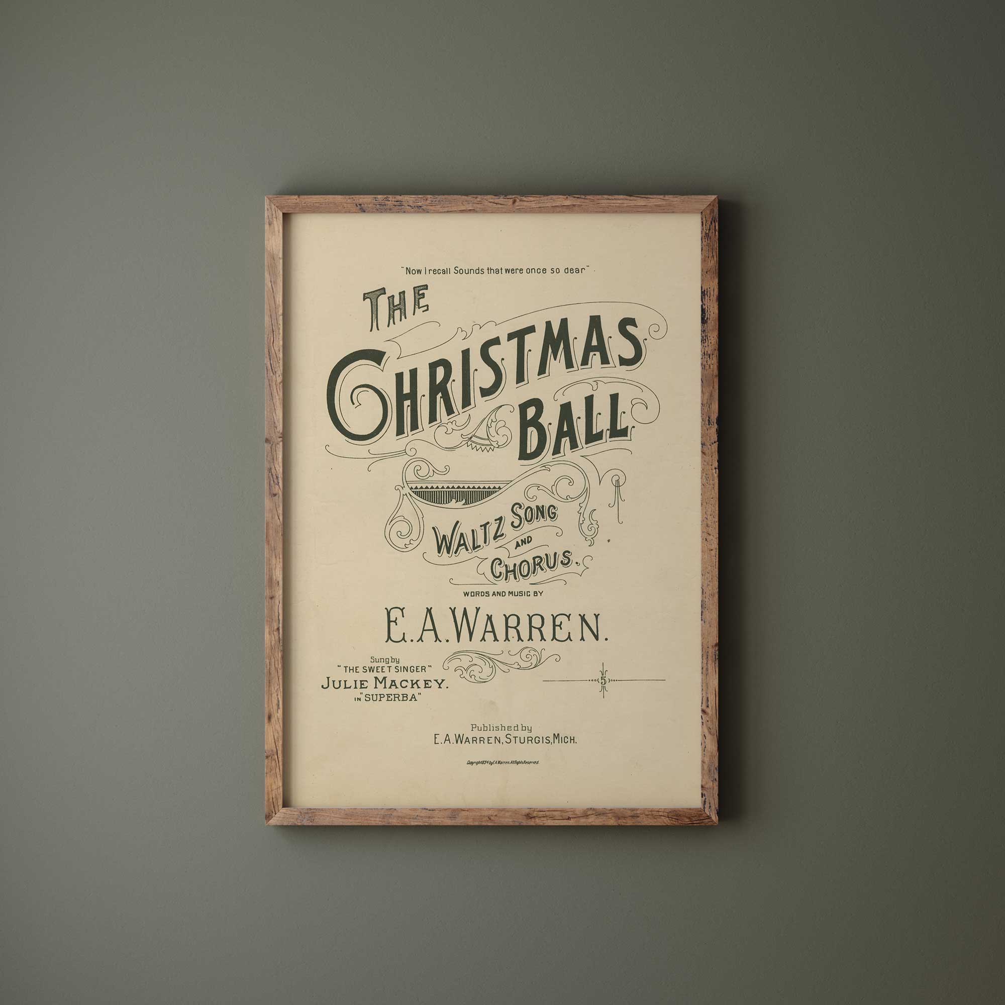 The Christmas Ball Vintage Music Sheet Poster - Hartsholme Prints