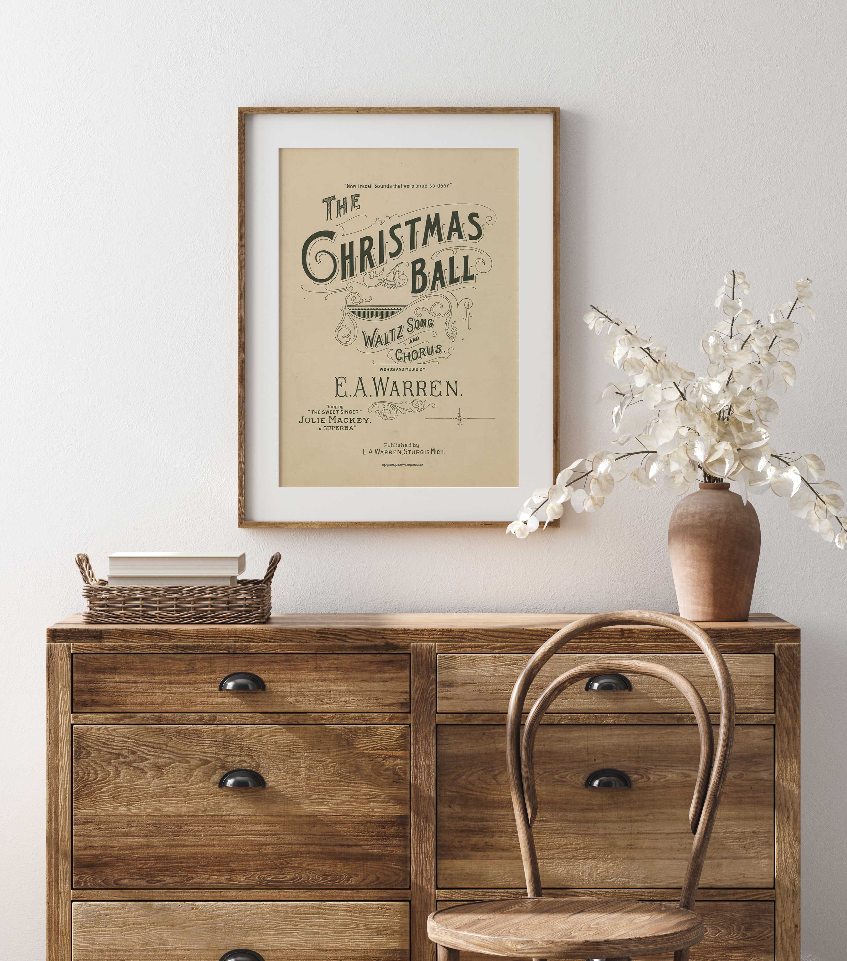 The Christmas Ball Vintage Music Sheet Poster - Hartsholme Prints