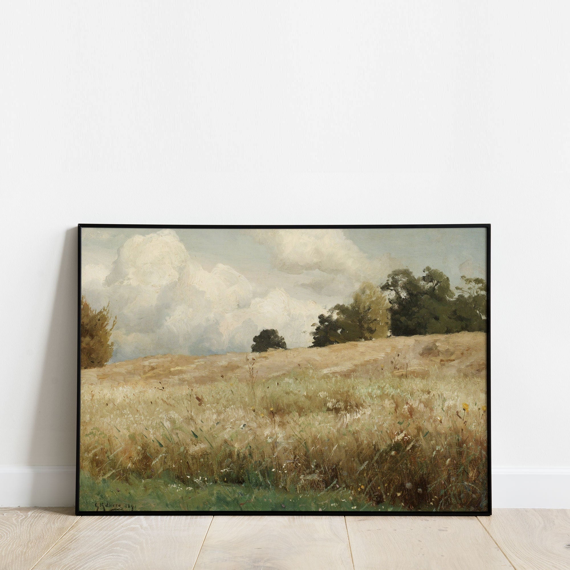 Vintage Cornfield Landscape Art Print - Hartsholme Prints