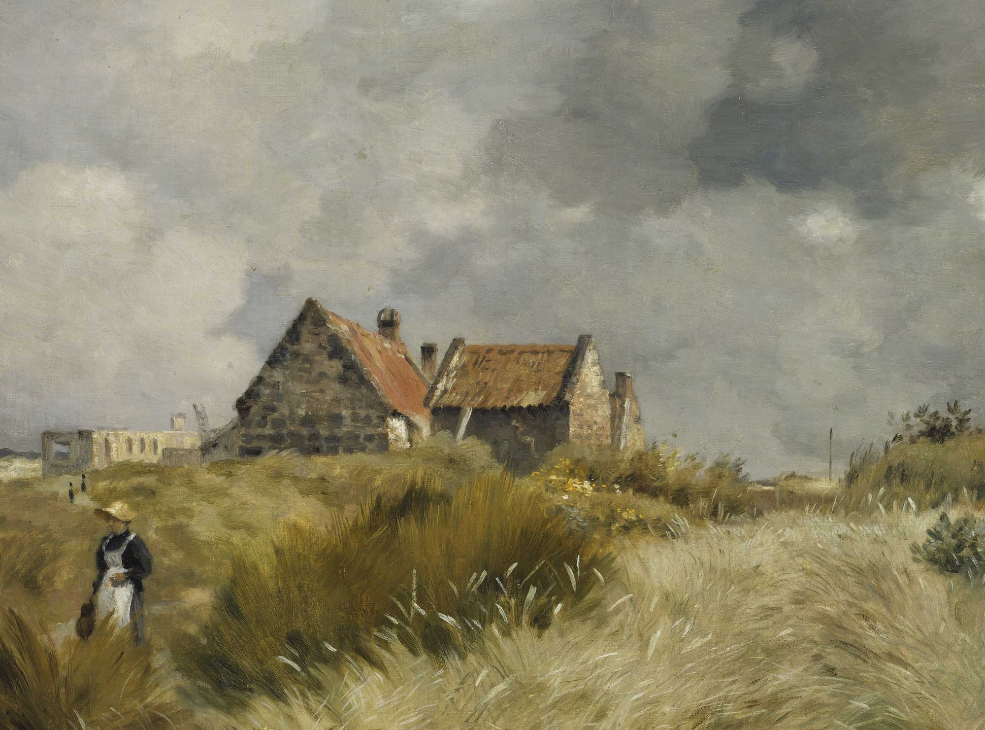 Vintage Cottage Landscape Painting Print - Hartsholme Prints