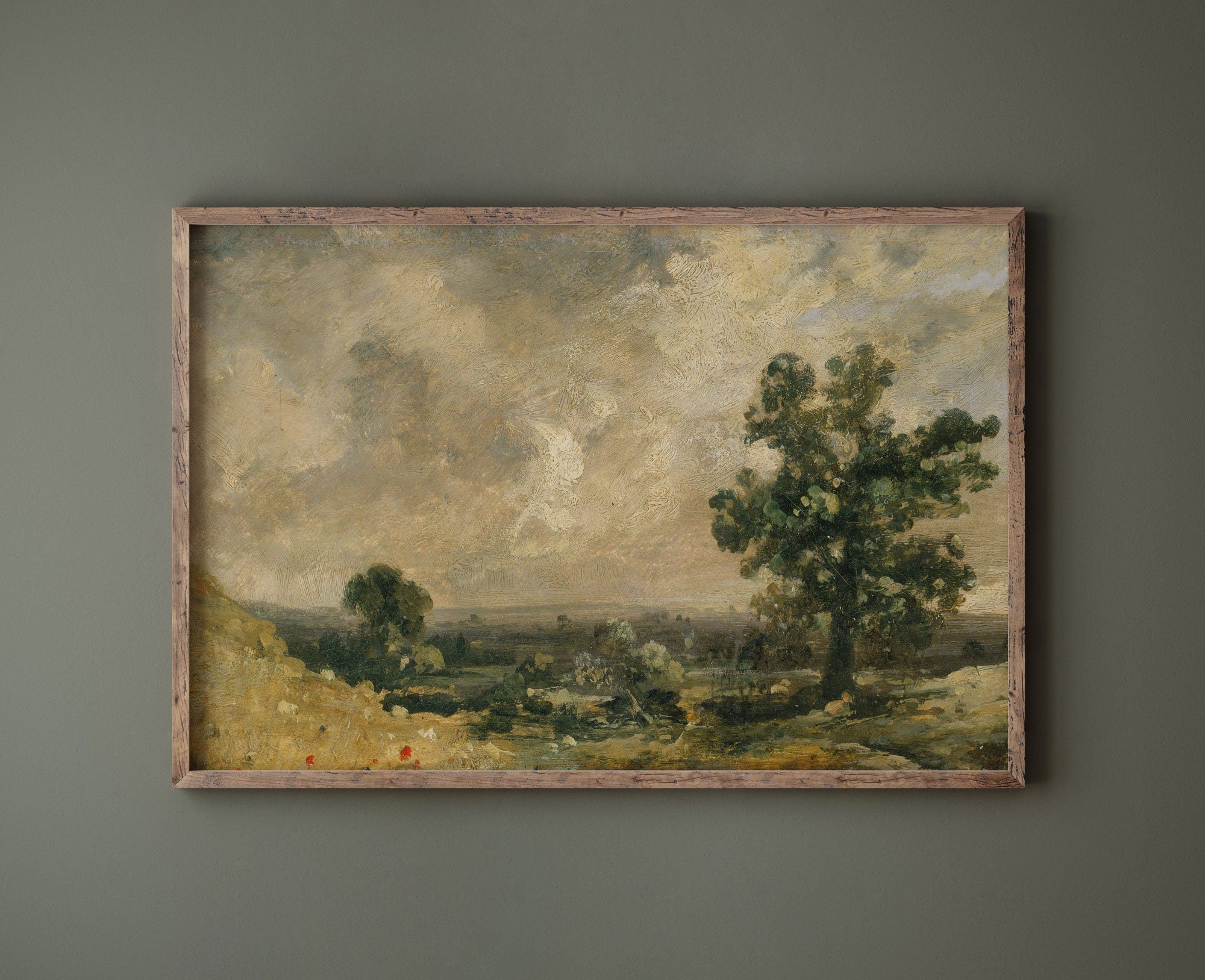Vintage English Rustic Landscape Painting Print - Hartsholme Prints