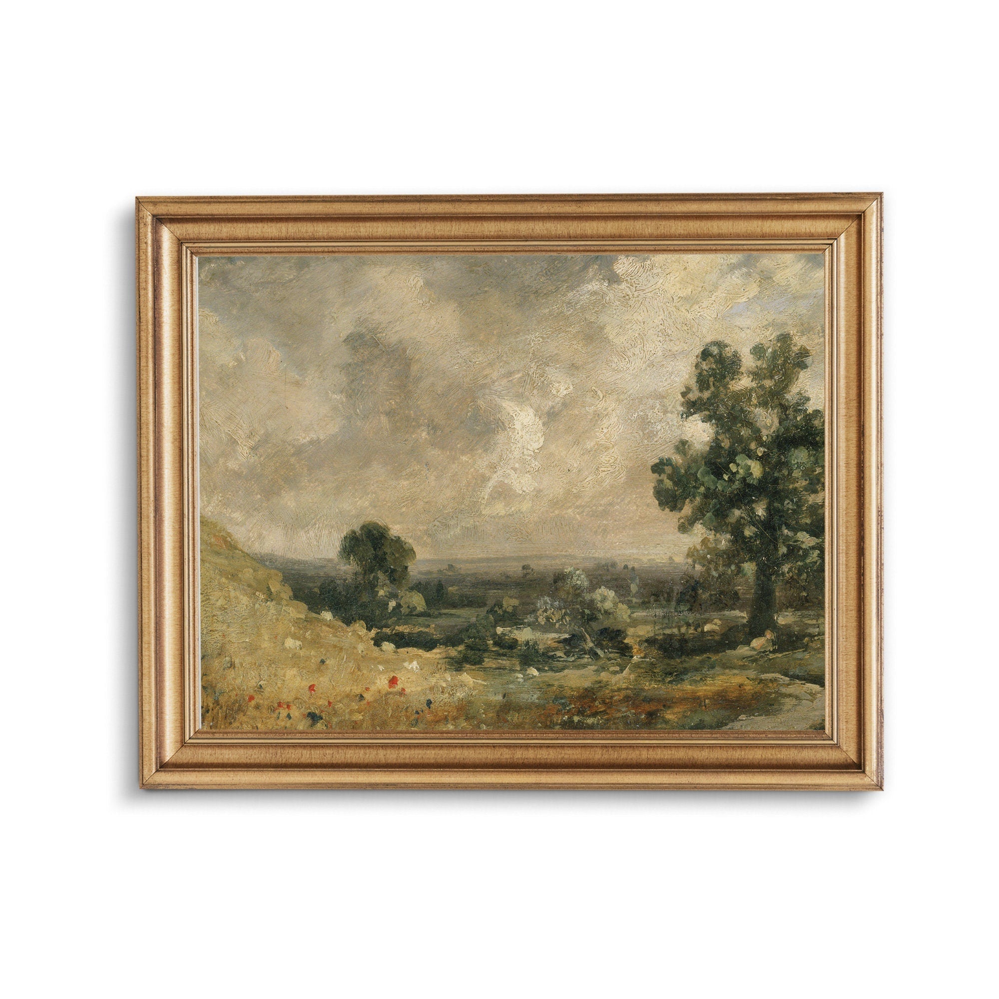 Vintage English Rustic Landscape Painting Print - Hartsholme Prints