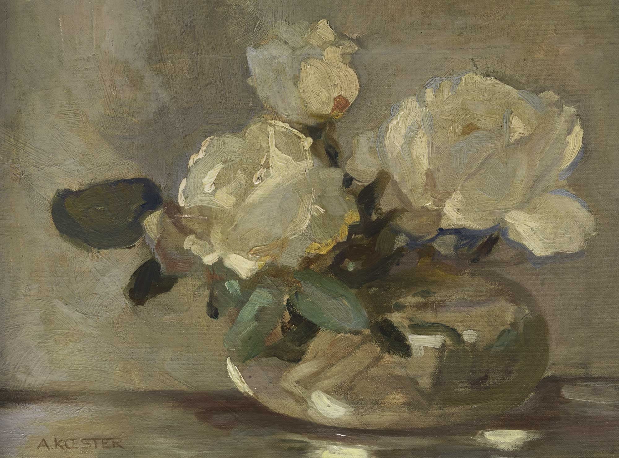 Vintage Floral Still Life Print, Flowers in Glass Vase - Hartsholme Prints