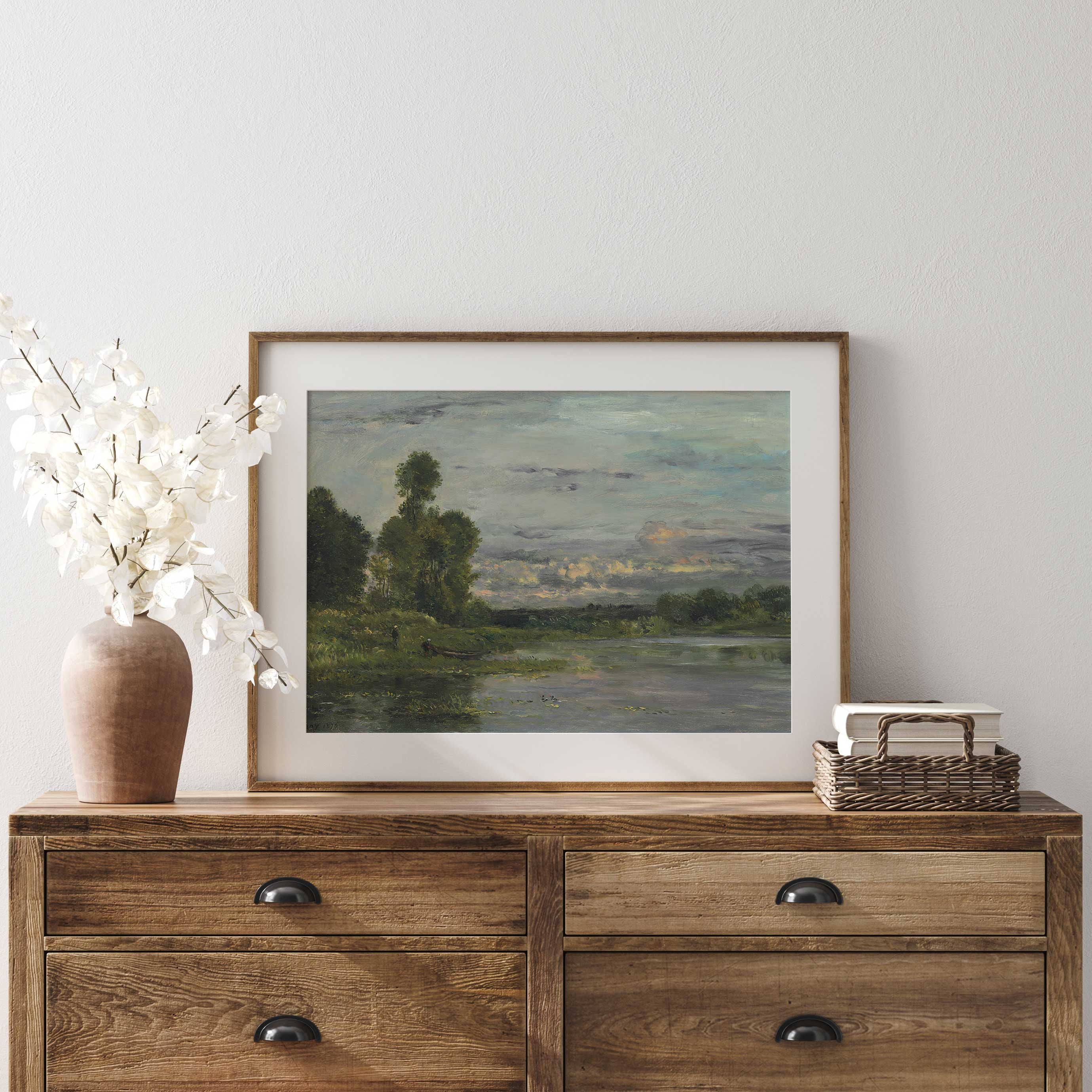 Vintage French Lake Scenery Print - Hartsholme Prints