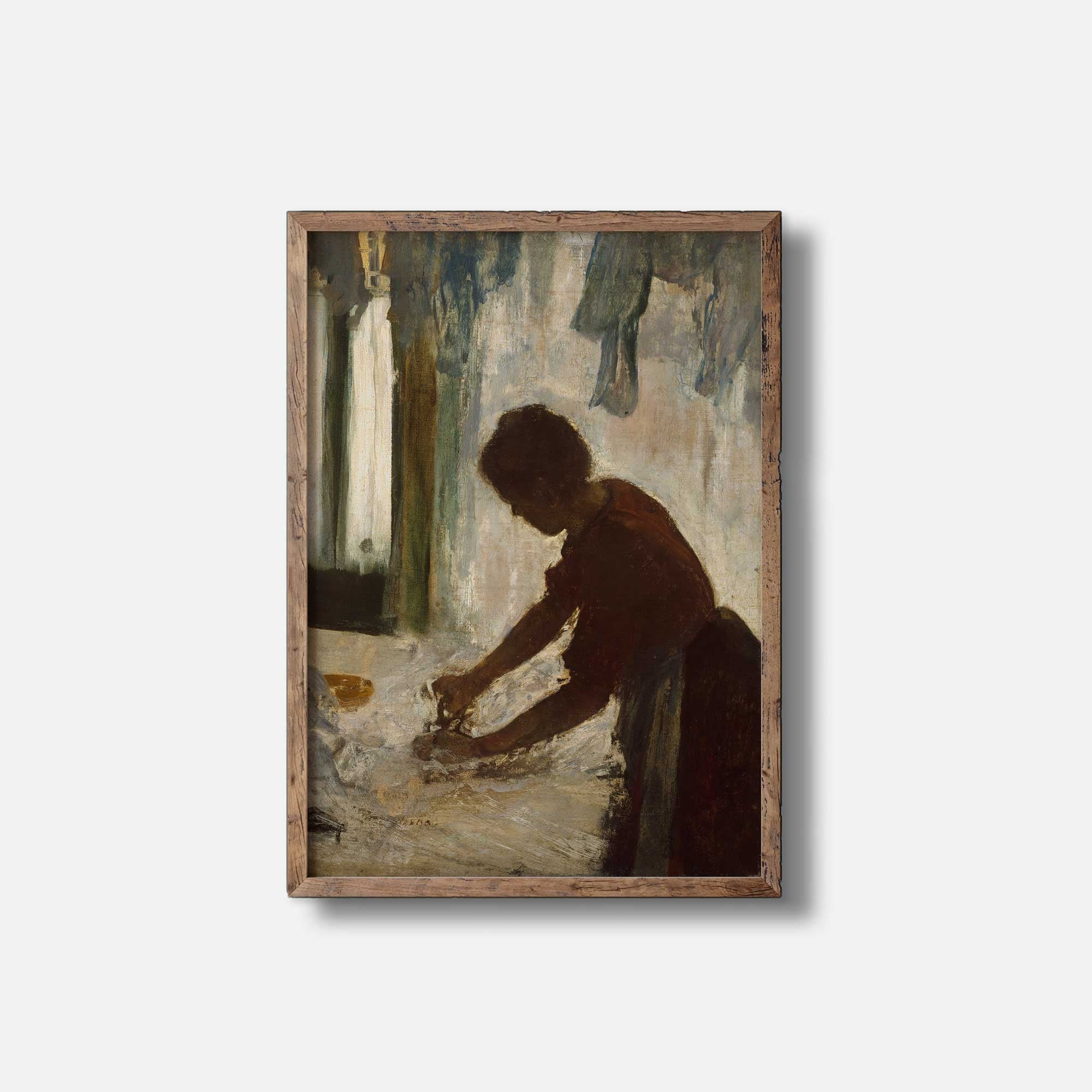 Vintage French Portrait of a Women Ironing, Laundresses Fine Art Print - Hartsholme Prints