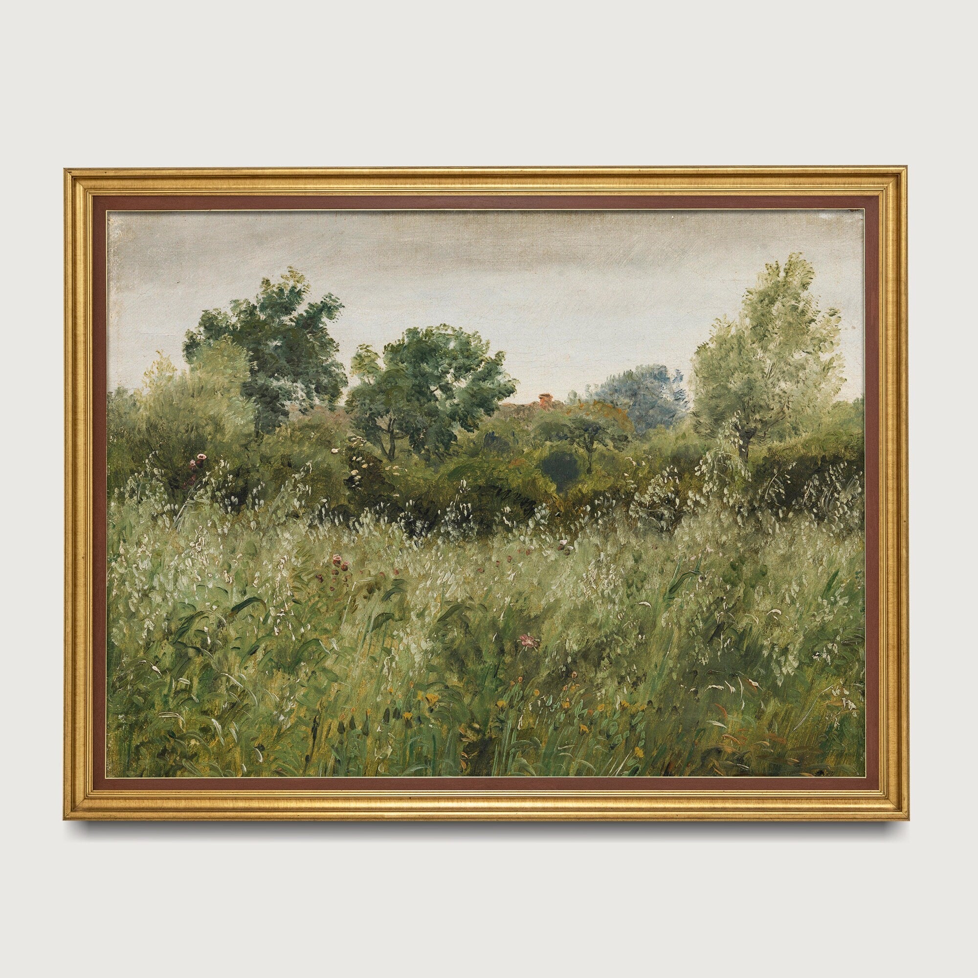 Vintage Landscape Field of Oats Painting Print - Hartsholme Prints