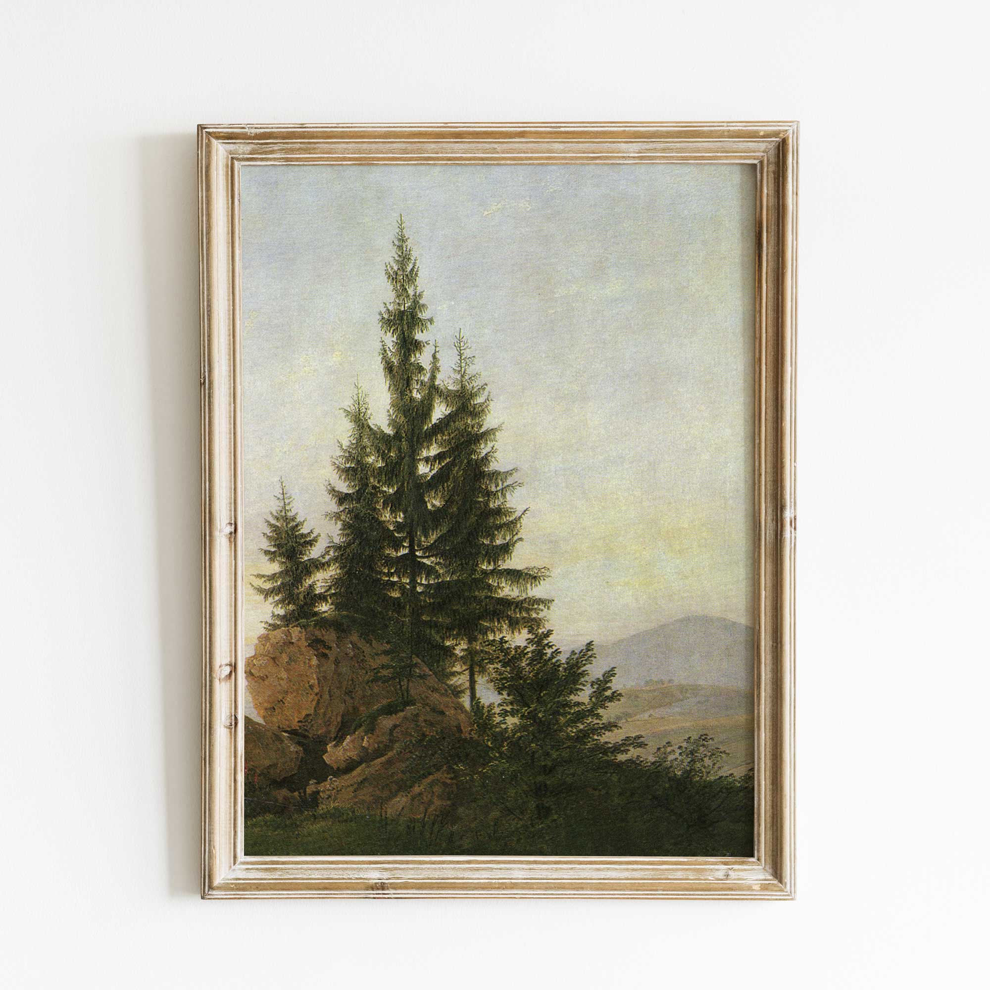 Vintage Landscape Print - Pine Trees - Hartsholme Prints