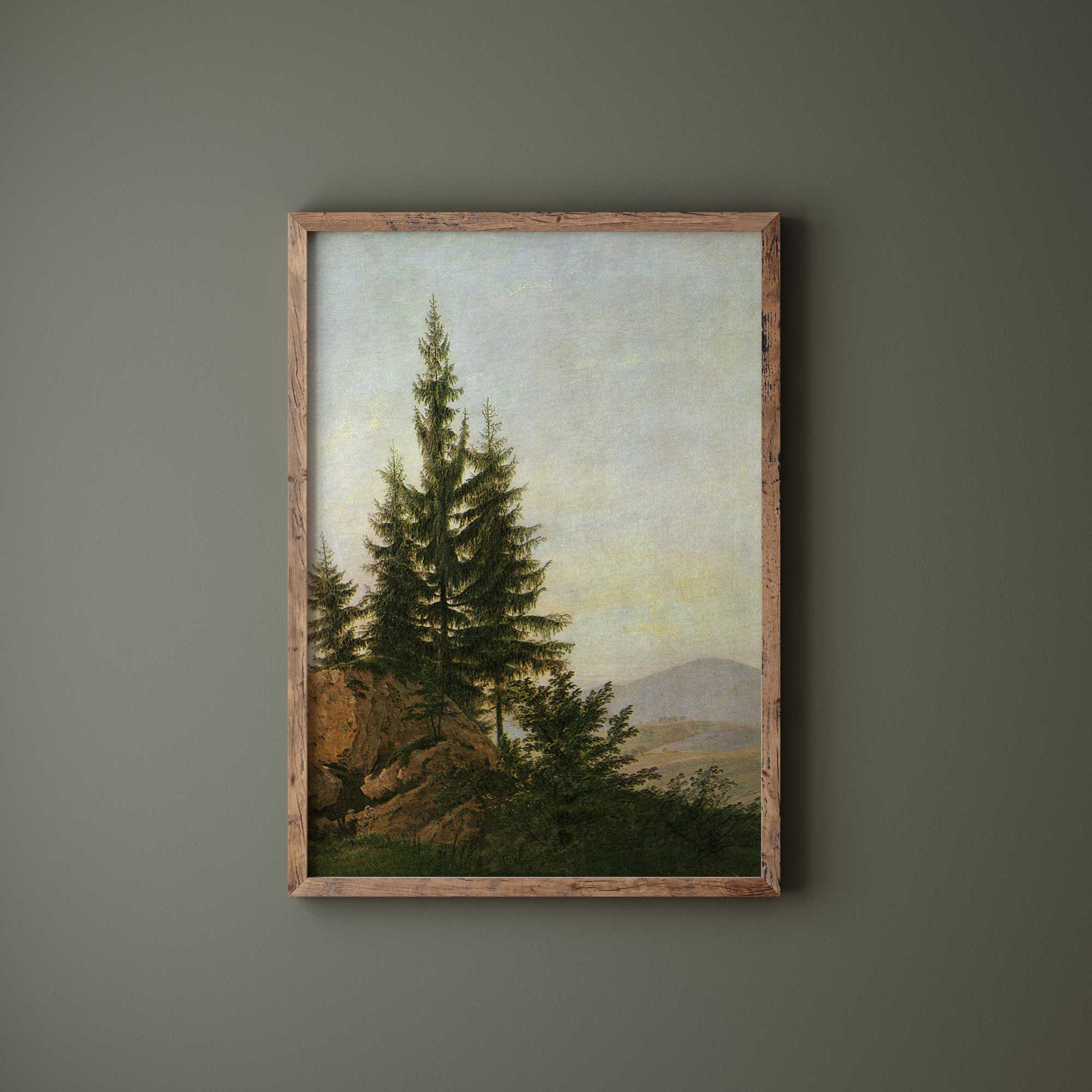 Vintage Landscape Print - Pine Trees - Hartsholme Prints