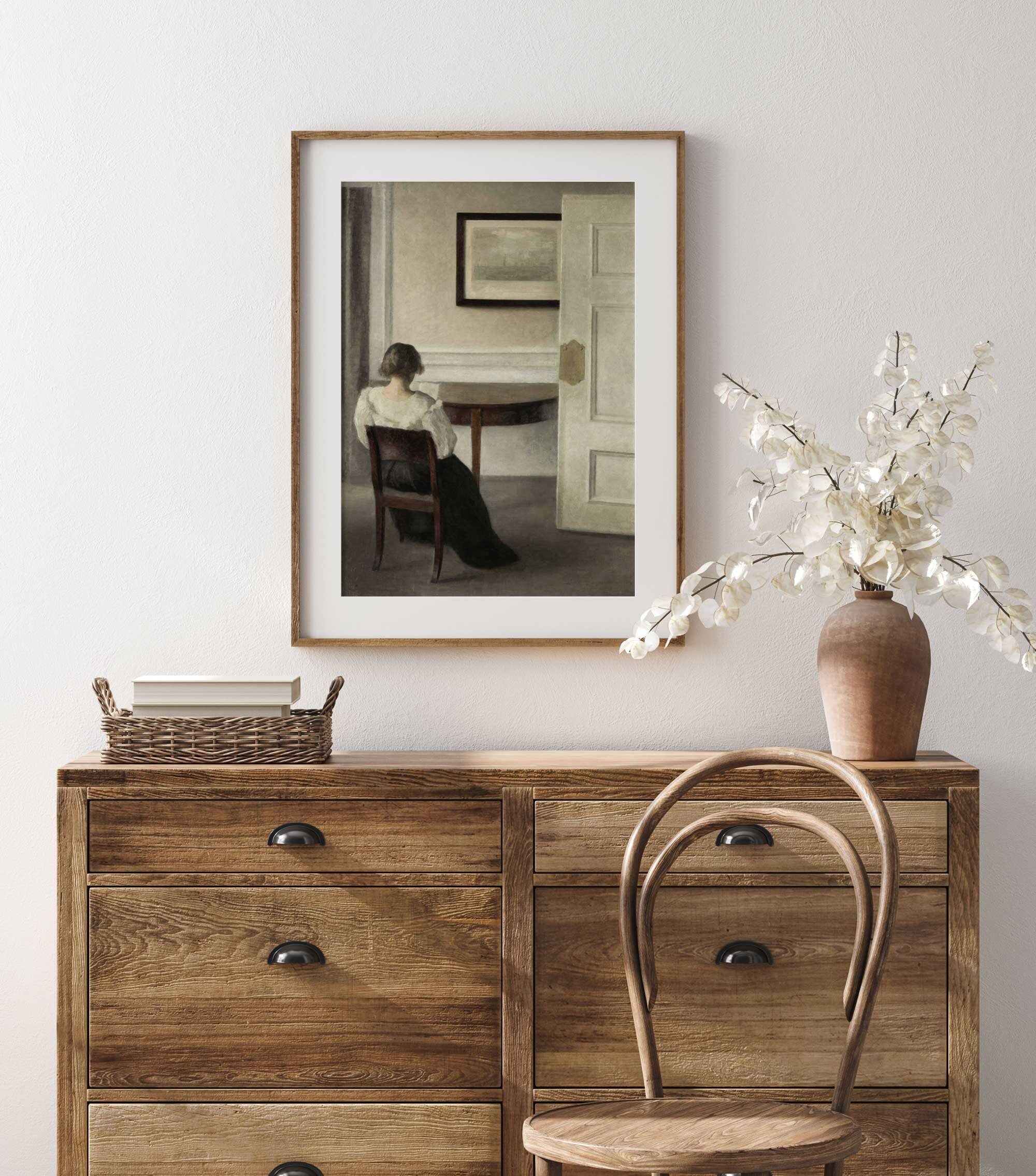 Vintage Oil Portrait of a Woman Reading, Fine Art Print - Hartsholme Prints