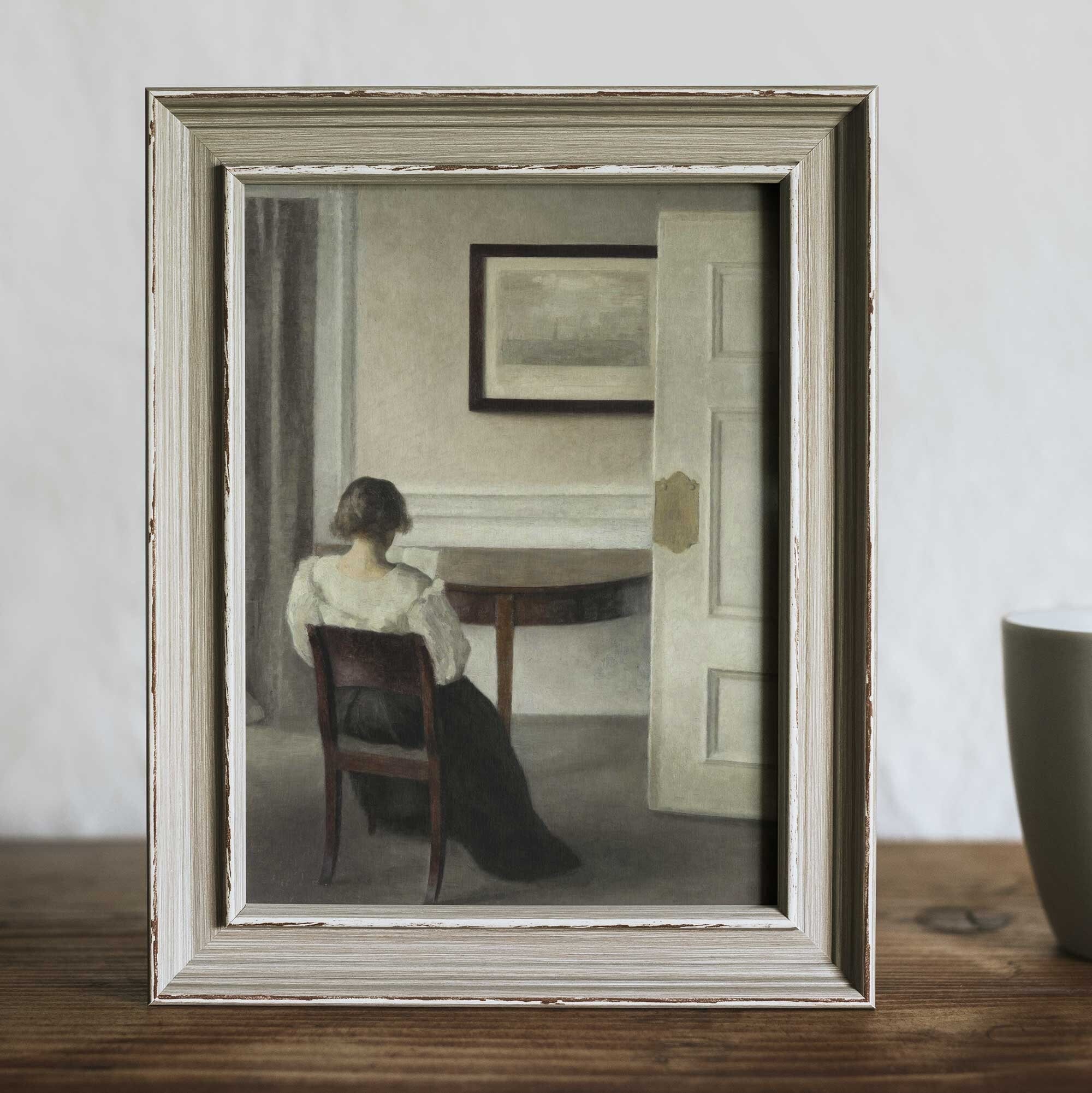 Vintage Oil Portrait of a Woman Reading, Fine Art Print - Hartsholme Prints