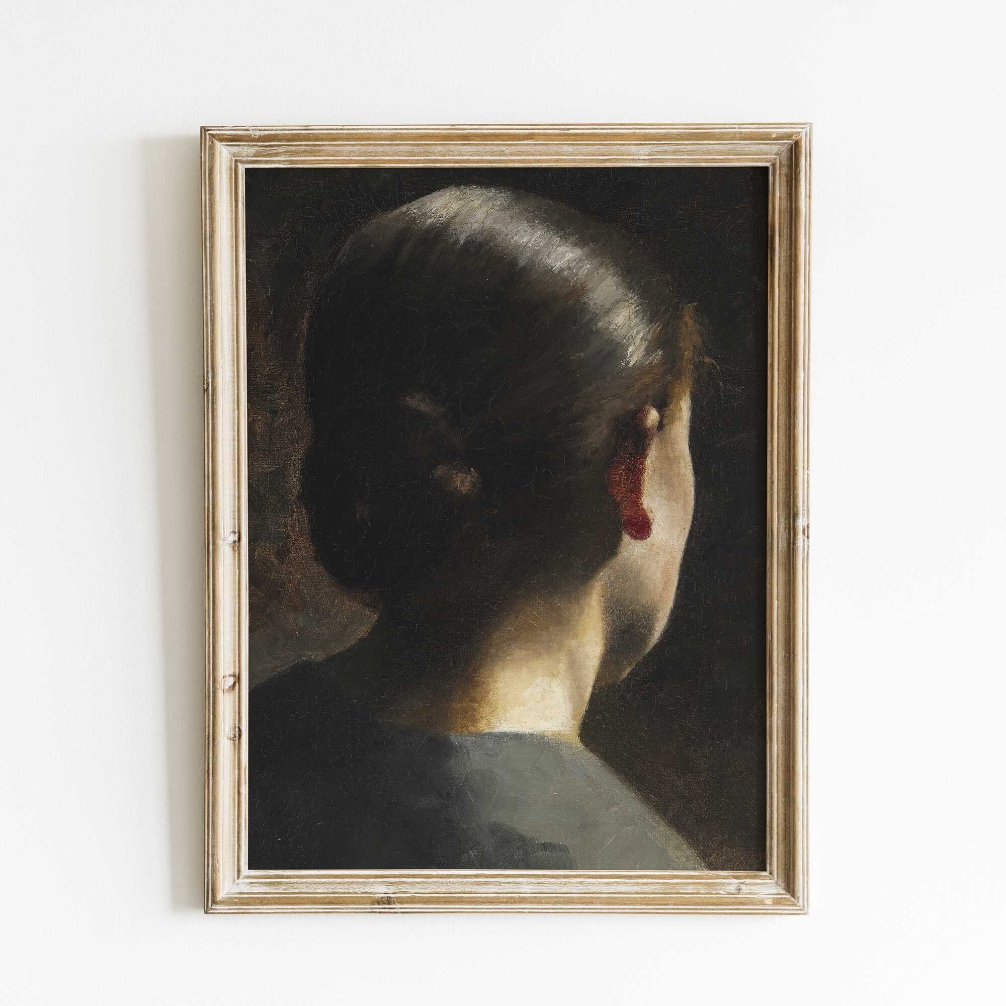 Vintage Portrait of a Woman Seen From Behind, Fine Art Print - Hartsholme Prints