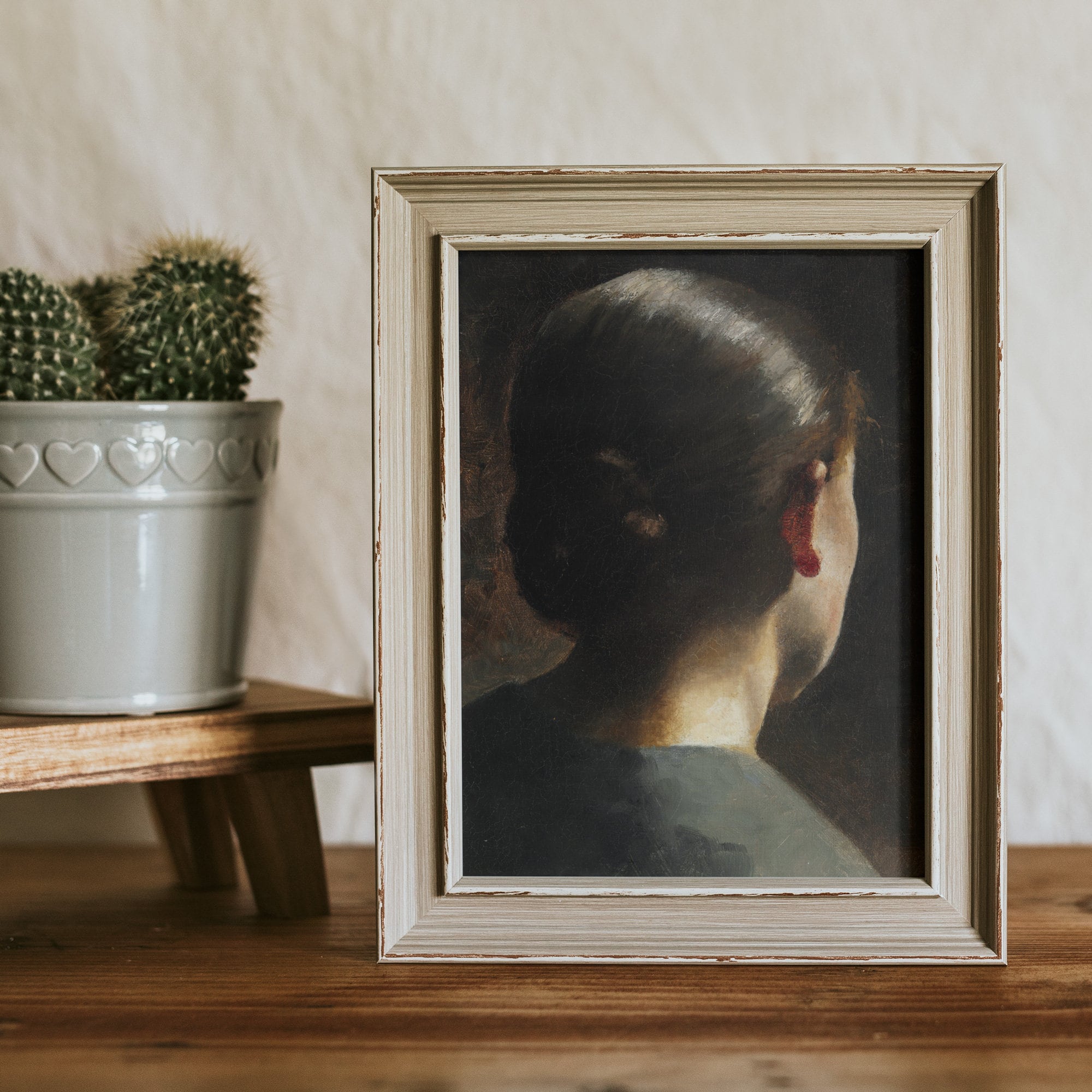 Vintage Portrait of a Woman Seen From Behind, Fine Art Print - Hartsholme Prints