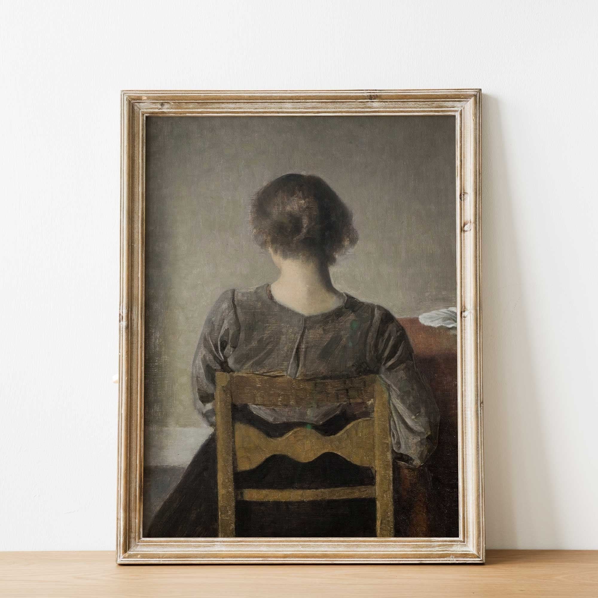 Classic Portrait: Woman Sitting on Chair
