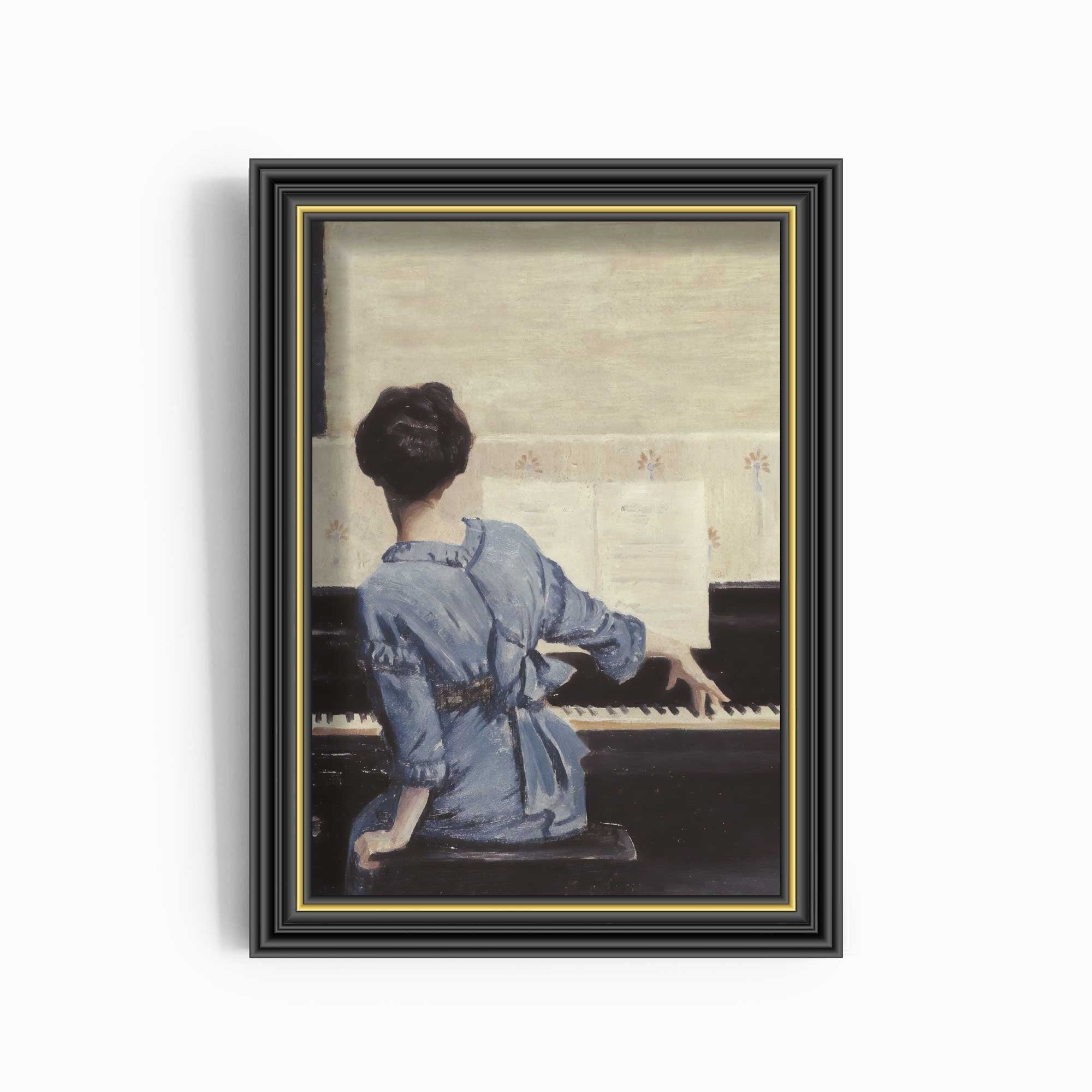 Vintage Portrait Print Female Pianist - Hartsholme Prints