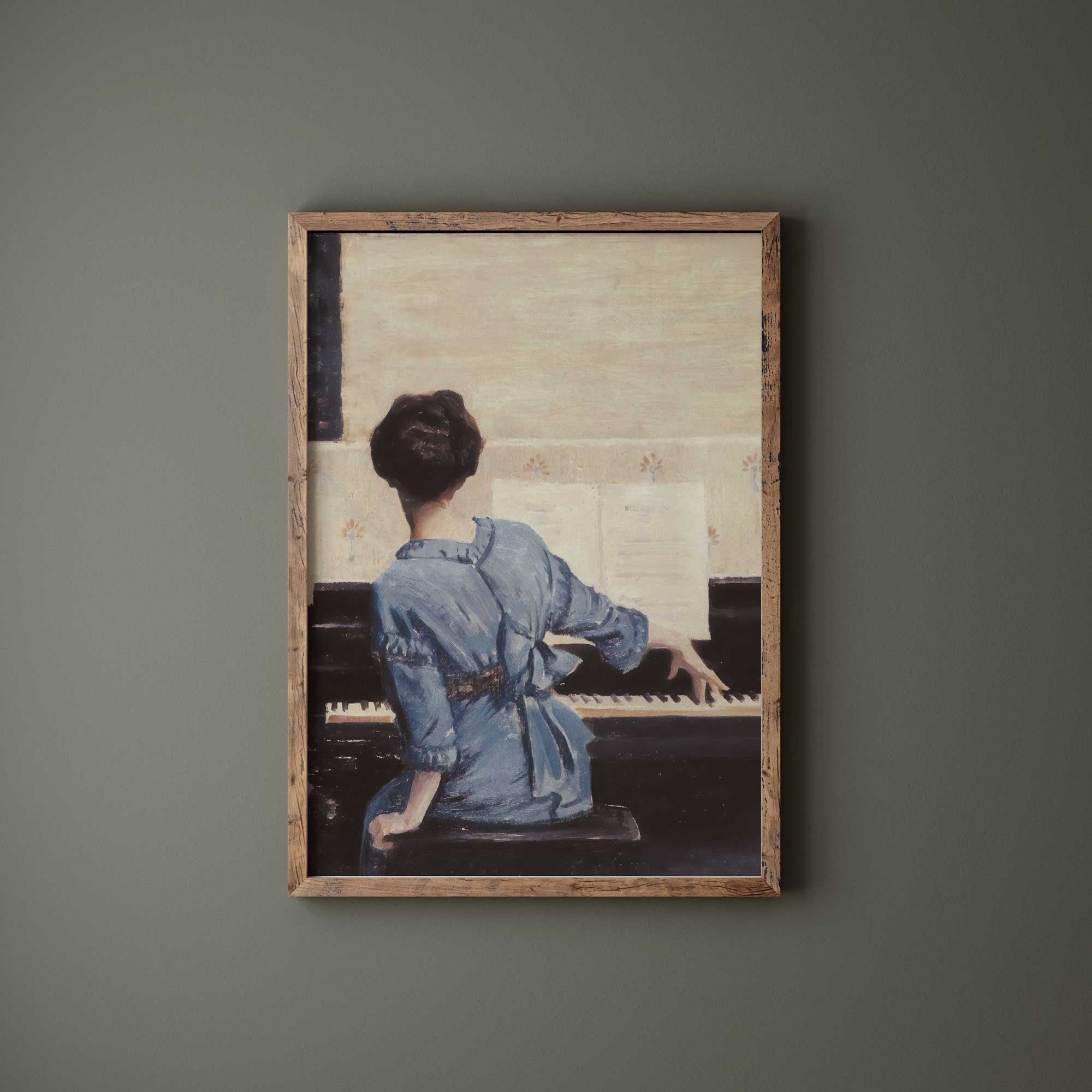 Vintage Portrait Print Female Pianist - Hartsholme Prints