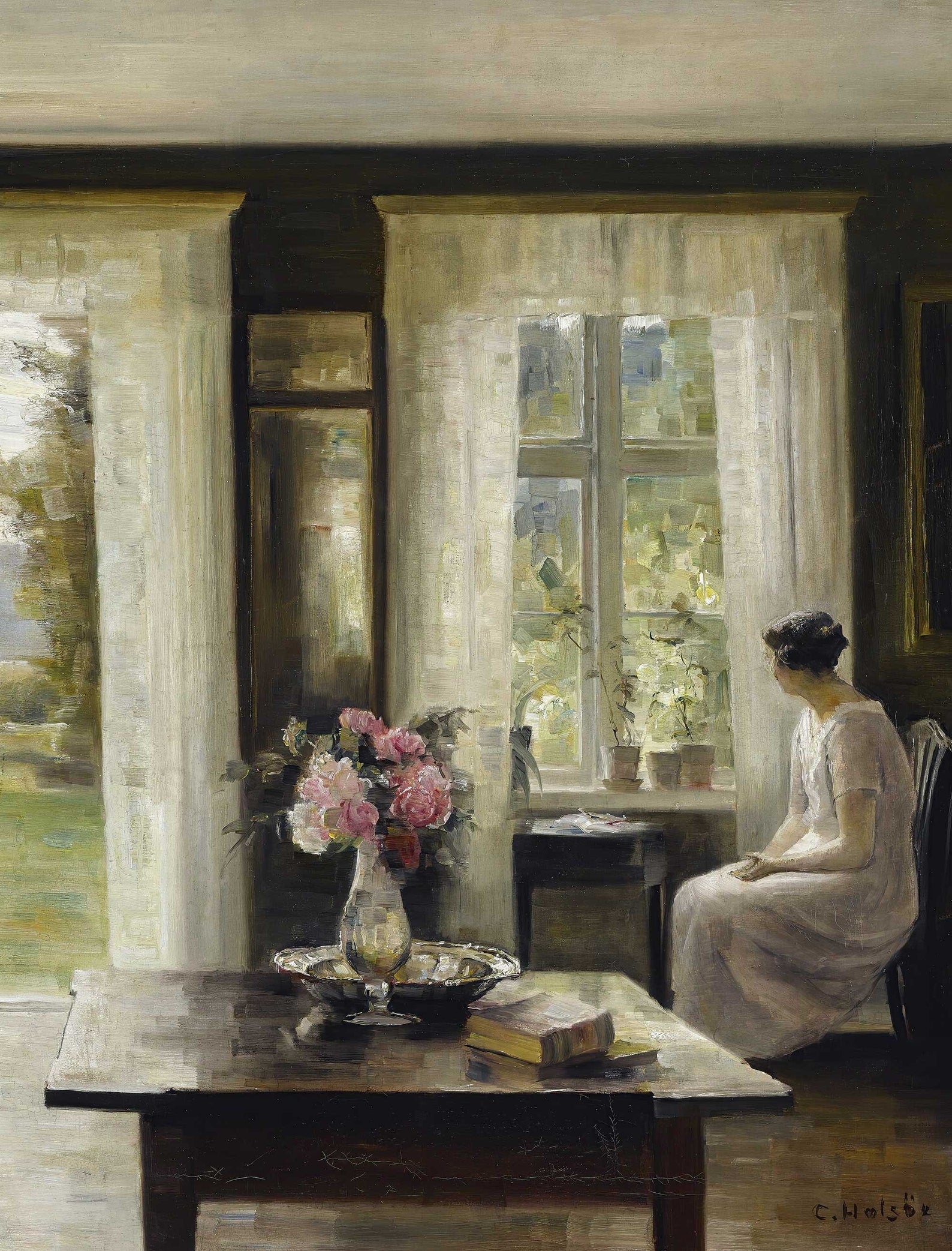 Vintage Portrait Print, Woman Sat by the Window - Hartsholme Prints