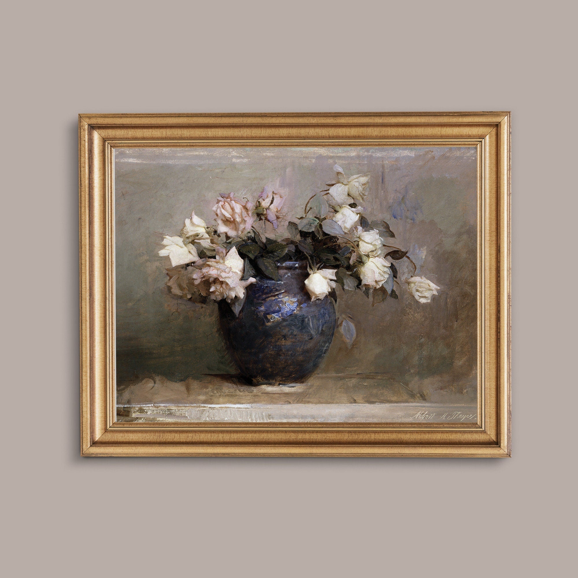 Vintage Still Life Roses in Pastel, Fine Art Print - Hartsholme Prints