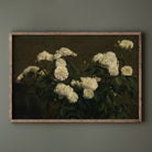 Vintage Still Life White Roses, Dark Moody Flower Print - Hartsholme Prints