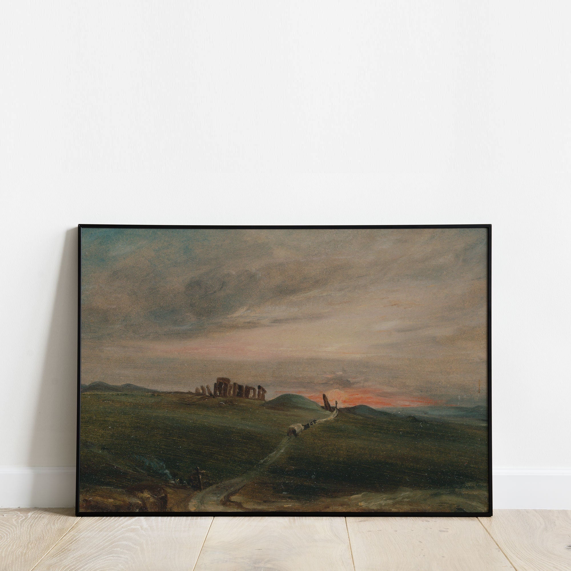 Vintage Sunset Landscape Painting of Stonehenge - Hartsholme Prints