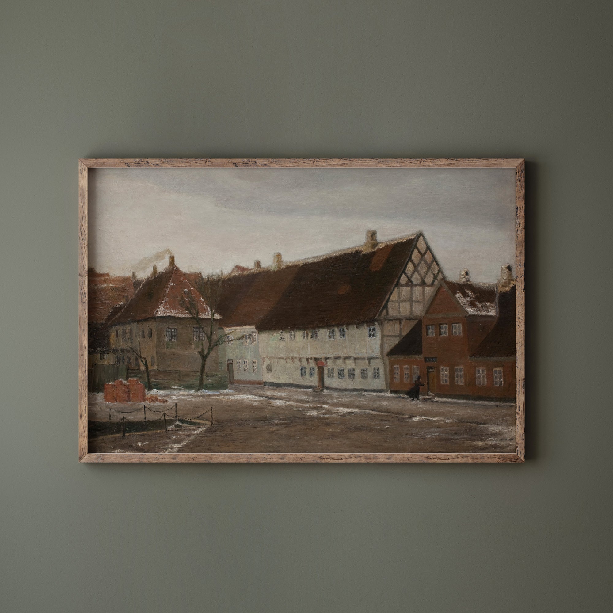 Vintage Winter Landscape: European Village - Hartsholme Prints