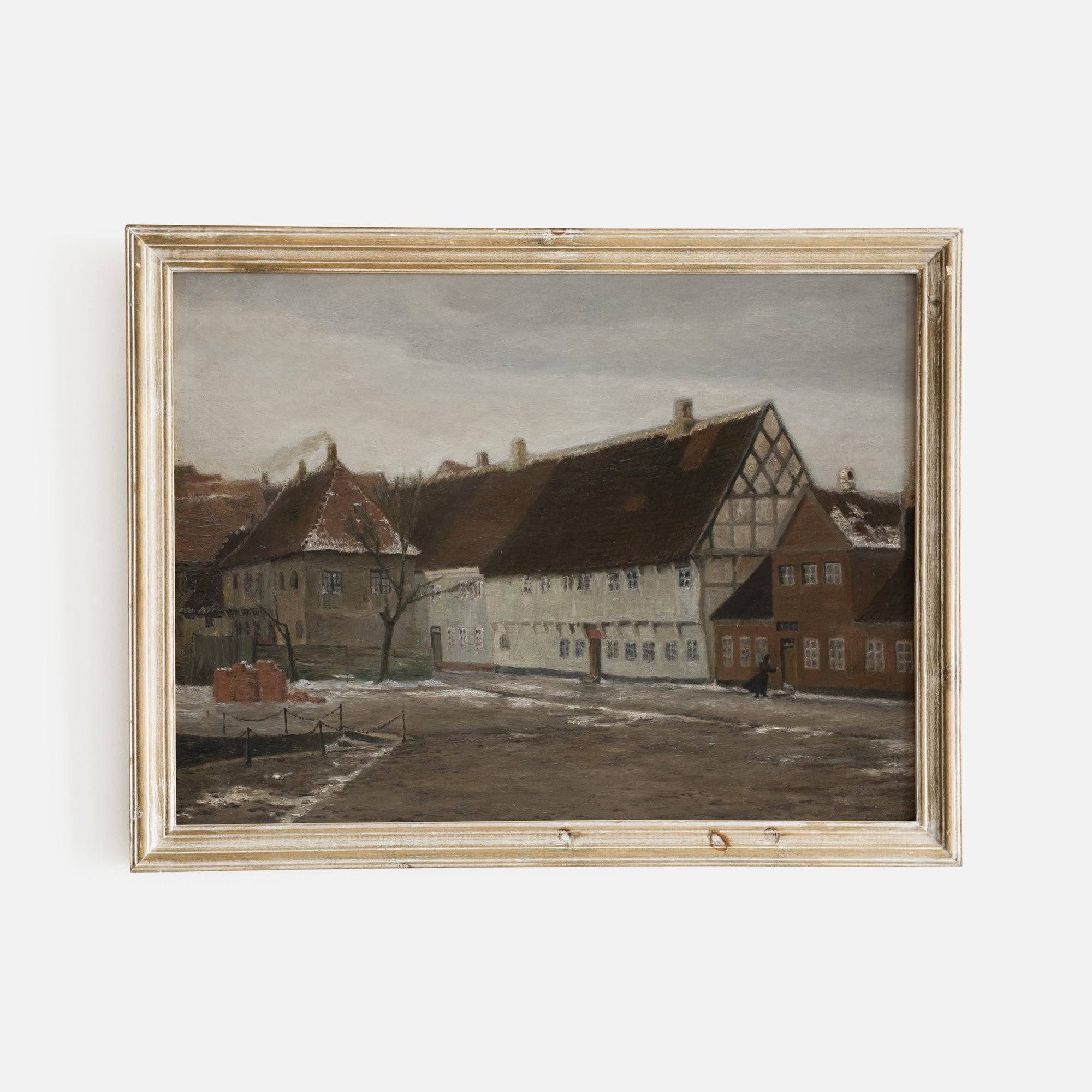 Vintage Winter Landscape: European Village - Hartsholme Prints