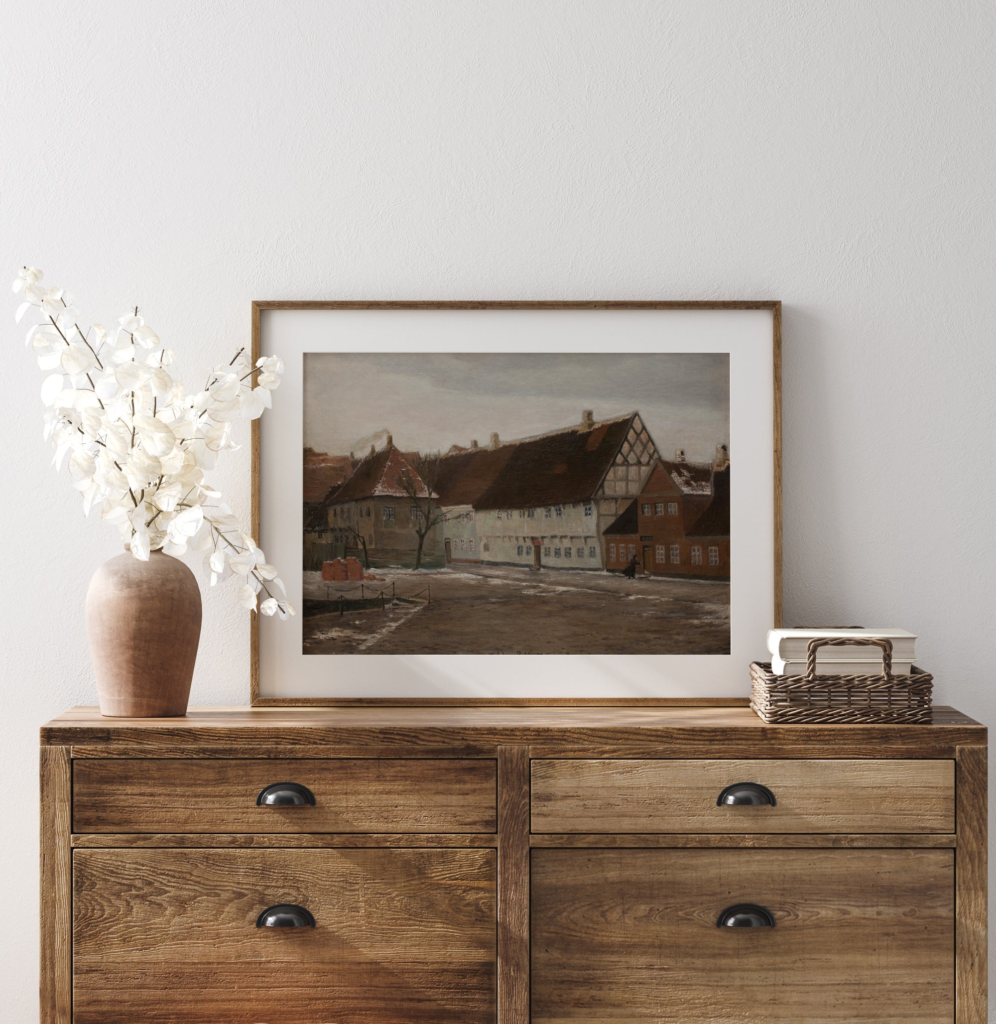 Vintage Winter Landscape: European Village - Hartsholme Prints