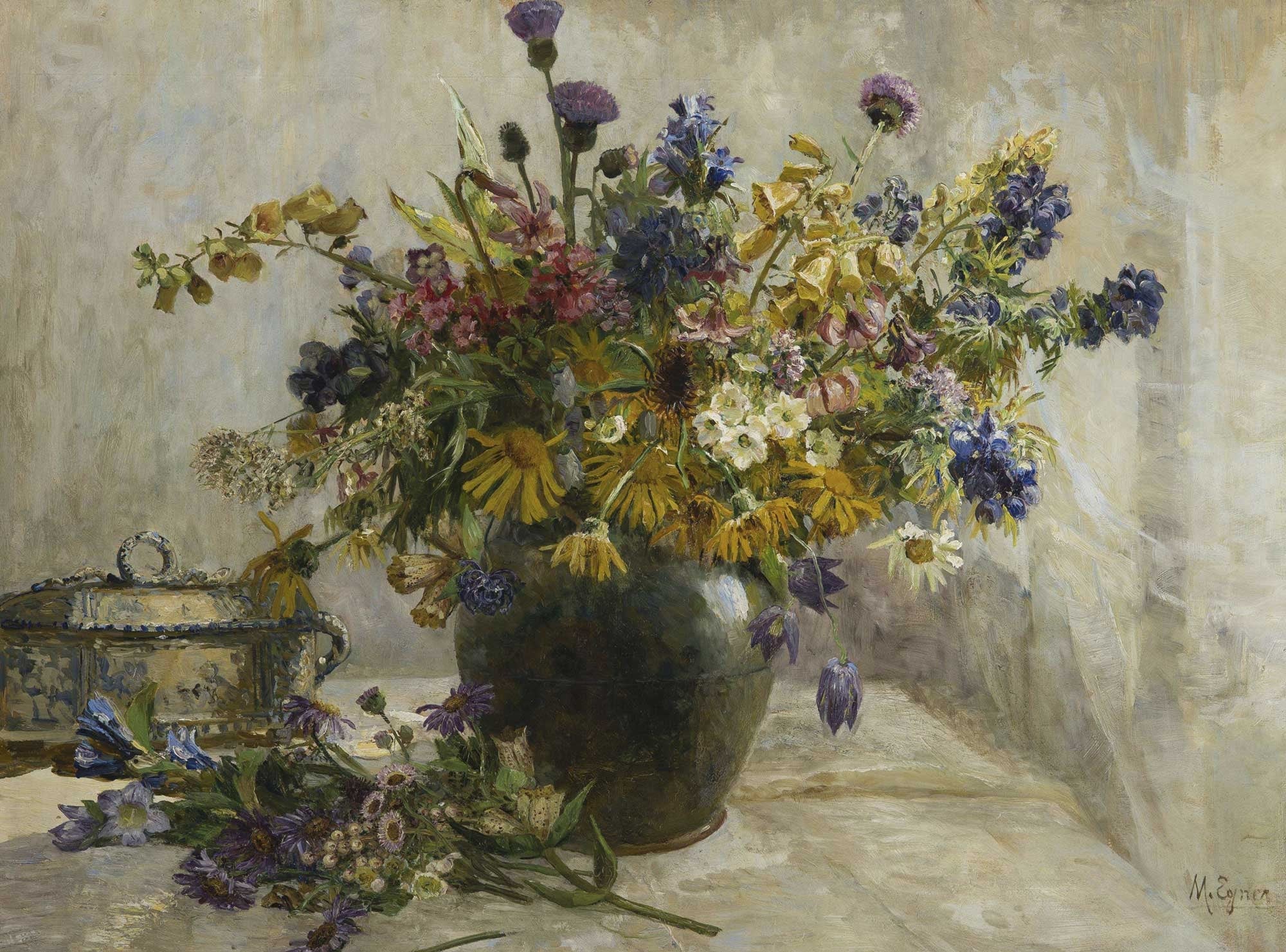 Wildflower in Vase Vintage Fine Art Print - Hartsholme Prints