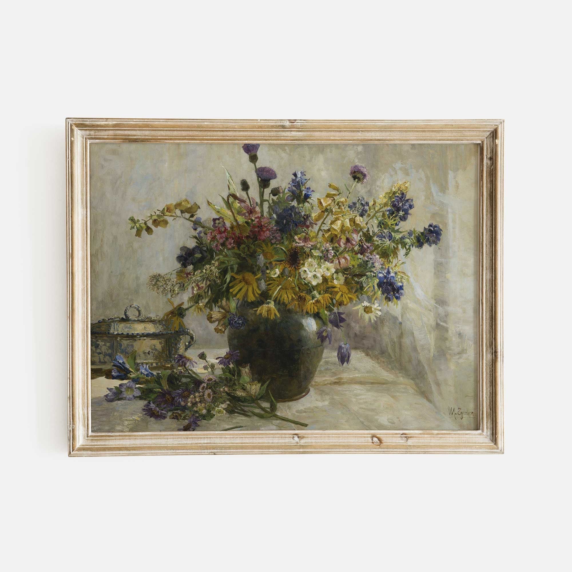 Wildflower in Vase Vintage Fine Art Print - Hartsholme Prints
