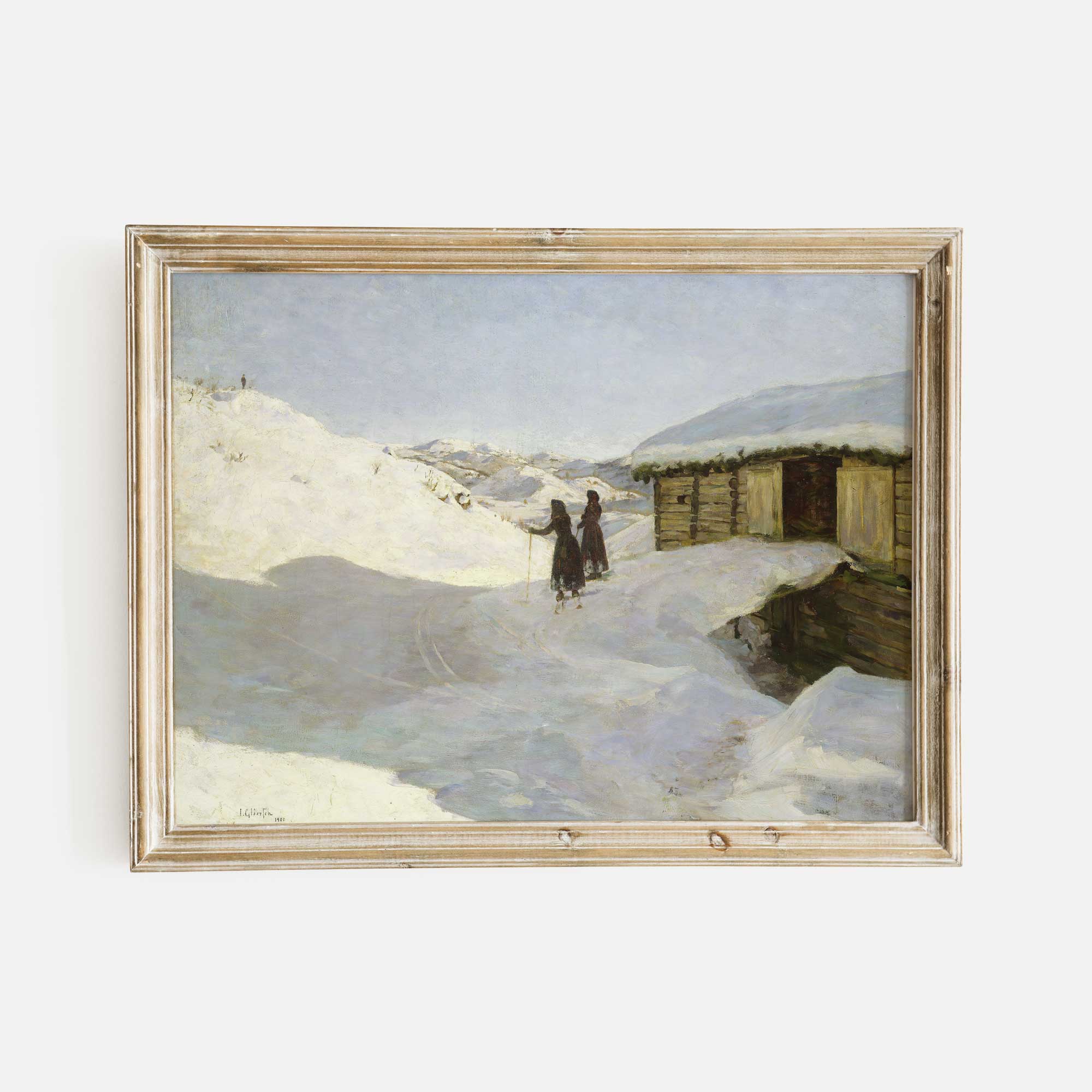Winter Solitude Vintage Snowscape Art Print - Hartsholme Prints