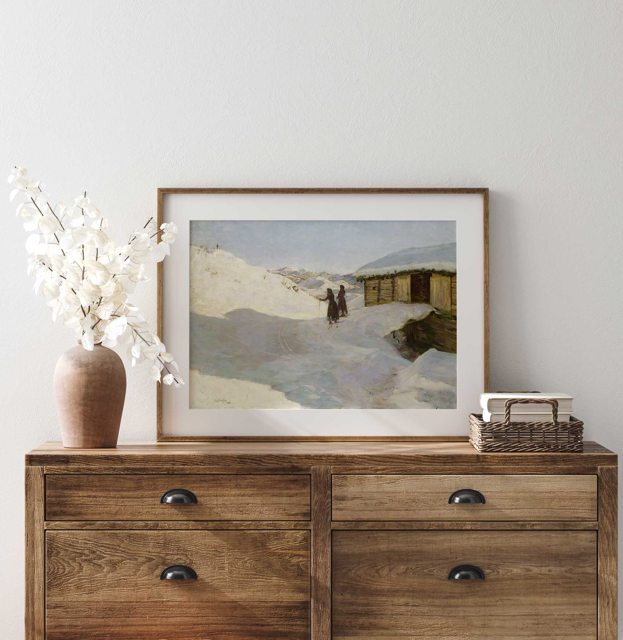 Winter Solitude Vintage Snowscape Art Print - Hartsholme Prints