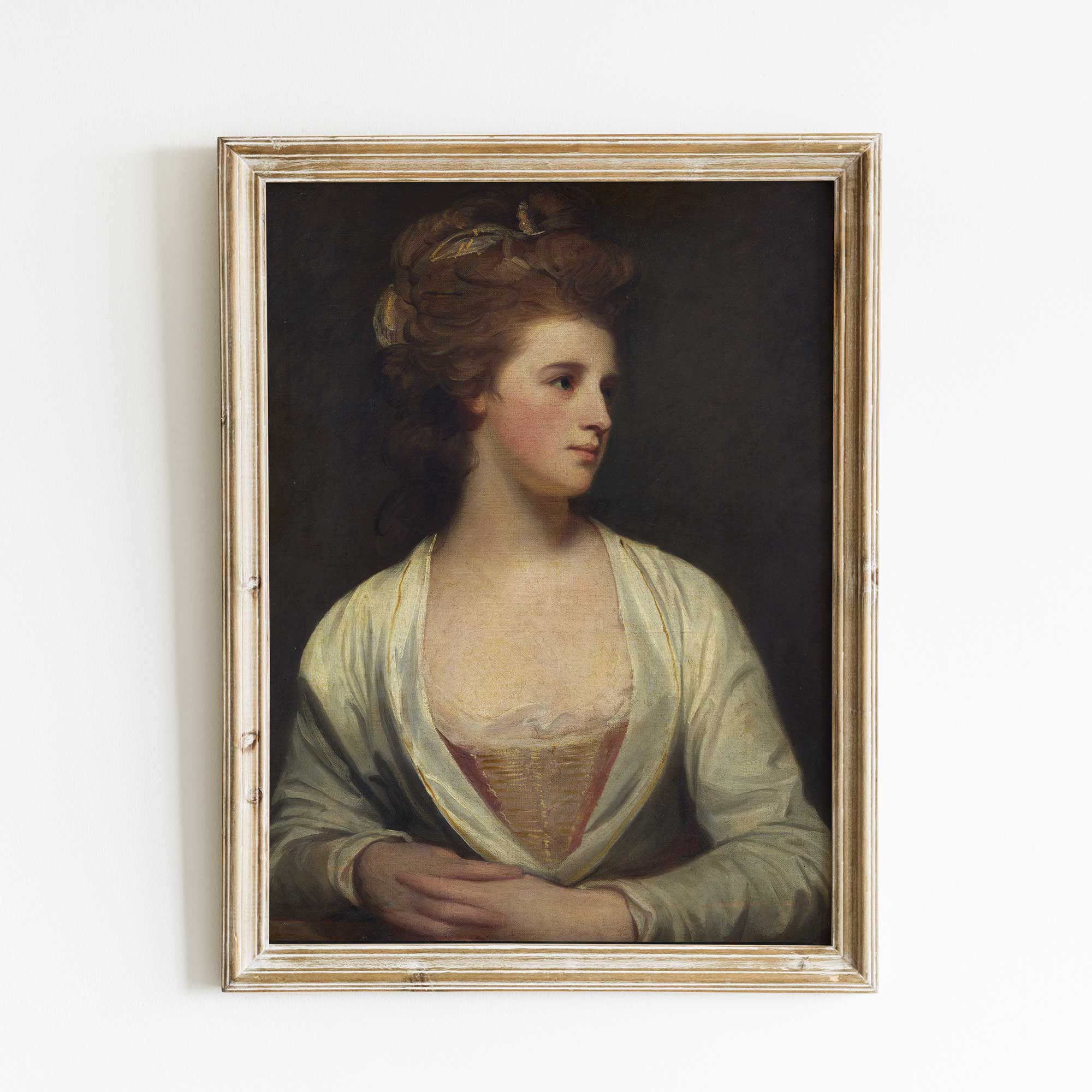 Woman in White Dress Vintage Portrait Print - Hartsholme Prints