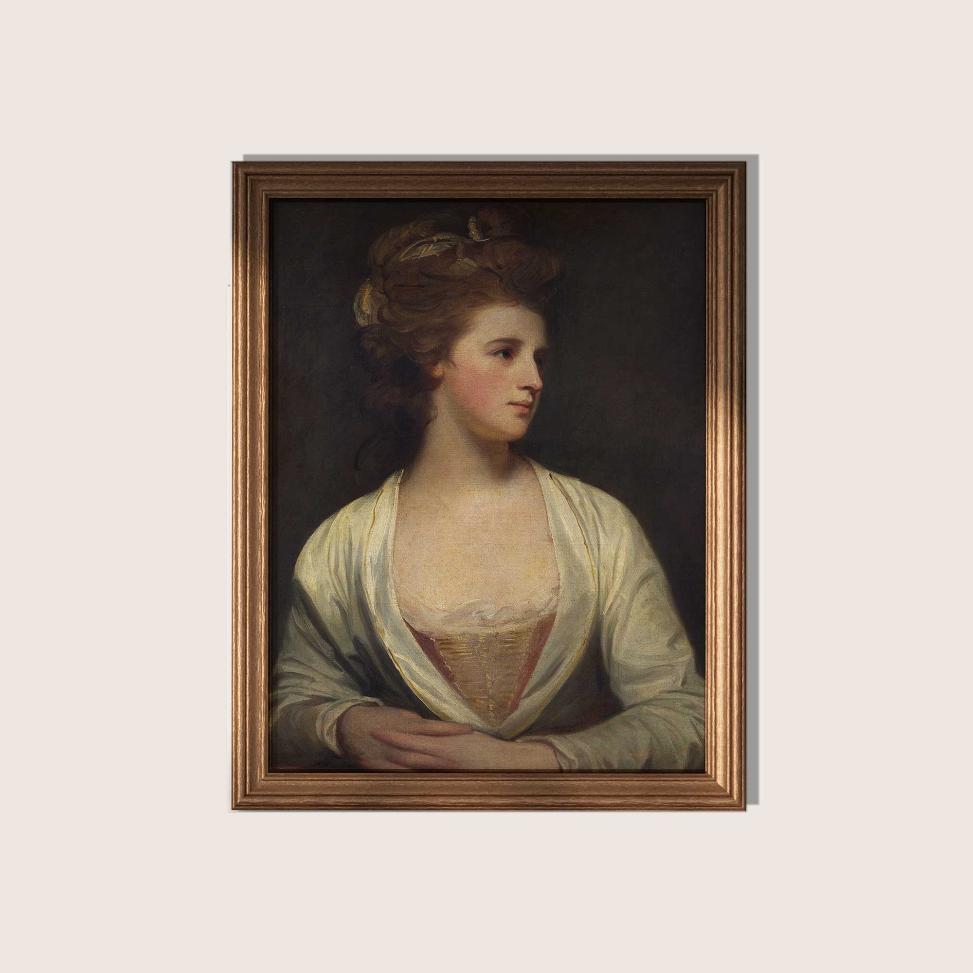 Woman in White Dress Vintage Portrait Print - Hartsholme Prints