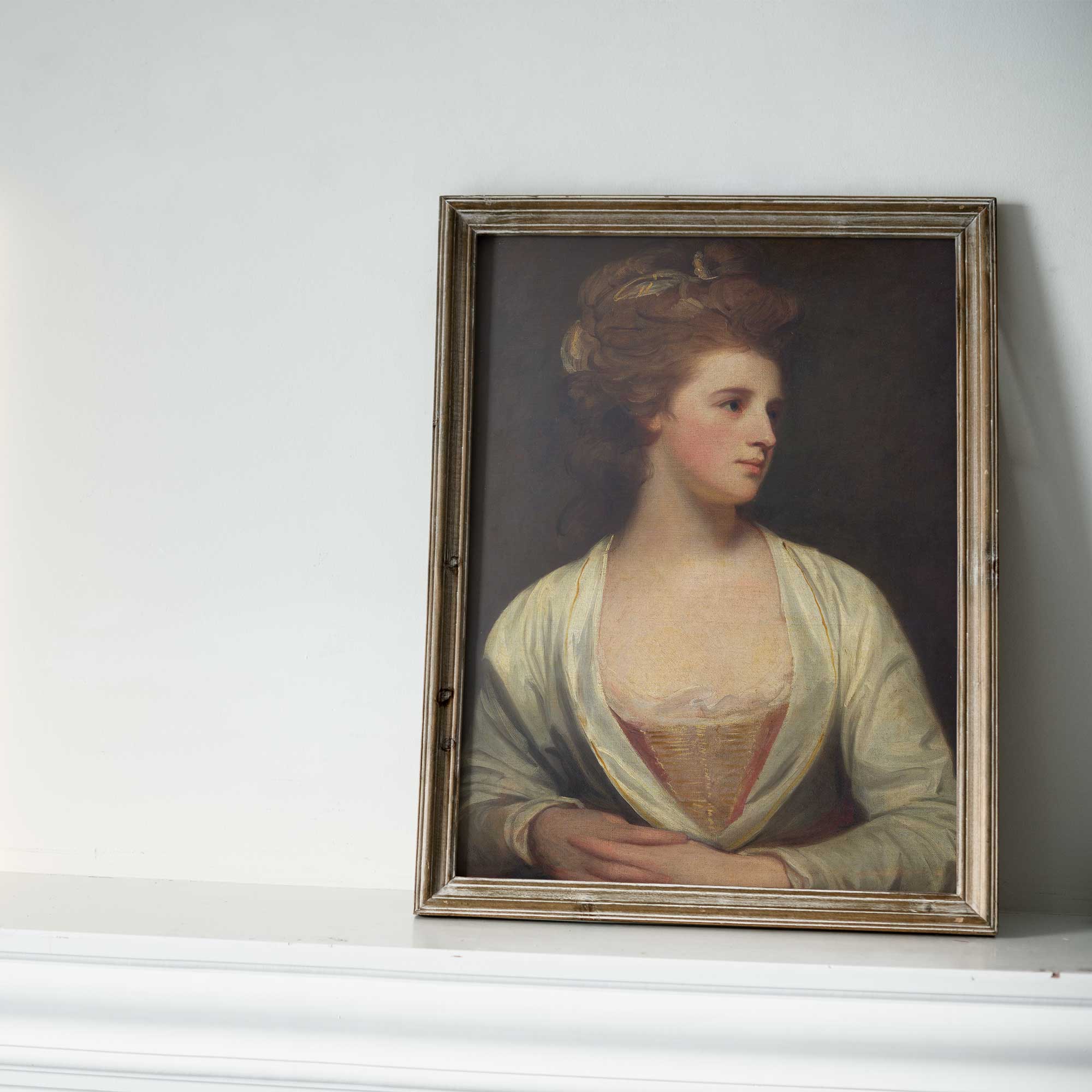 Woman in White Dress Vintage Portrait Print - Hartsholme Prints