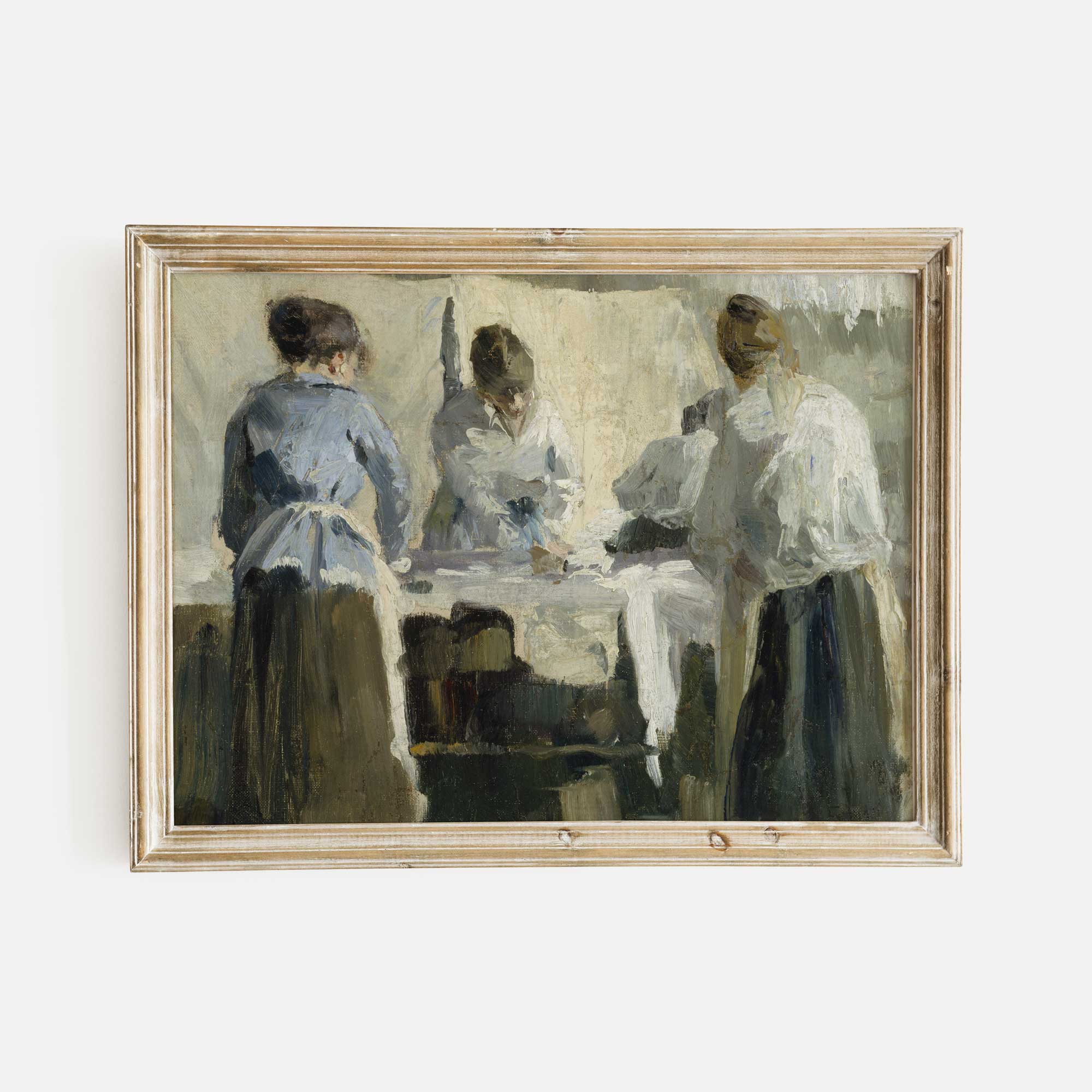 Women Ironing Vintage Laundry Room Print - Hartsholme Prints