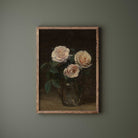 Antique Roses Still Life - Dark Moody Vintage Wall Art