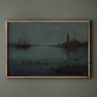 Nocturne in Blue and Silver – Moody Venice Lagoon Art Print