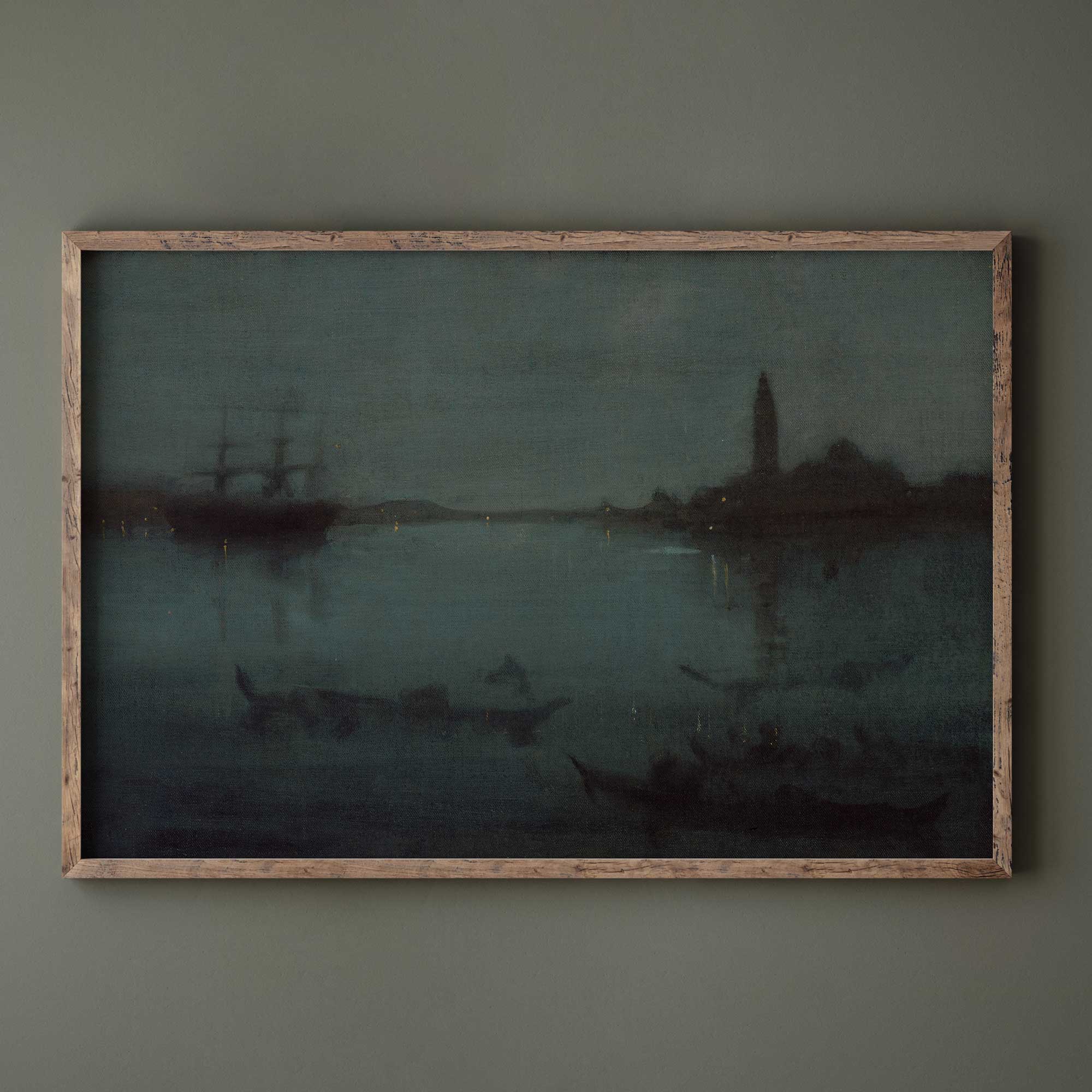 Nocturne in Blue and Silver – Moody Venice Lagoon Art Print