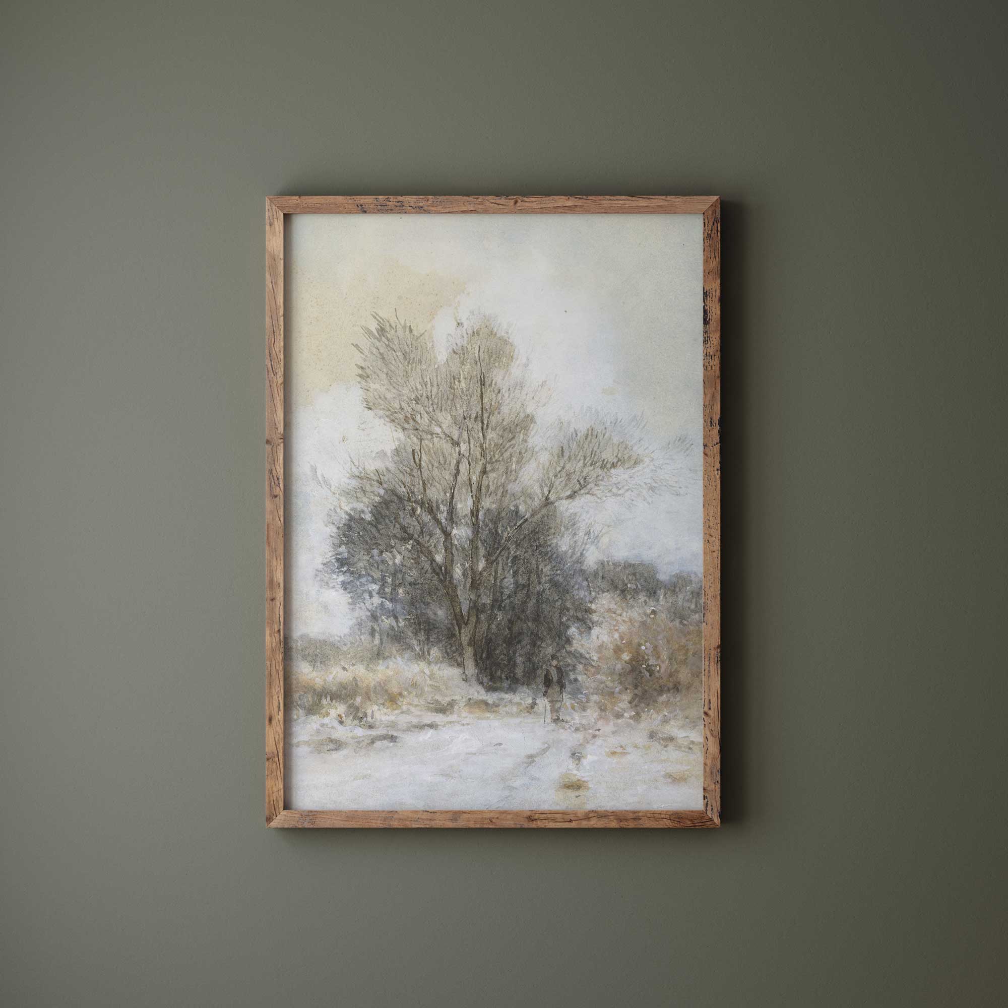 Hiker in snowy forest, winter landscape by Maria Bilders-van Bosse