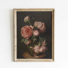 Dark Moody Pink Peonies Wall Art