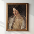 Edwardian woman in quiet contemplation, art print by William Merritt Chase