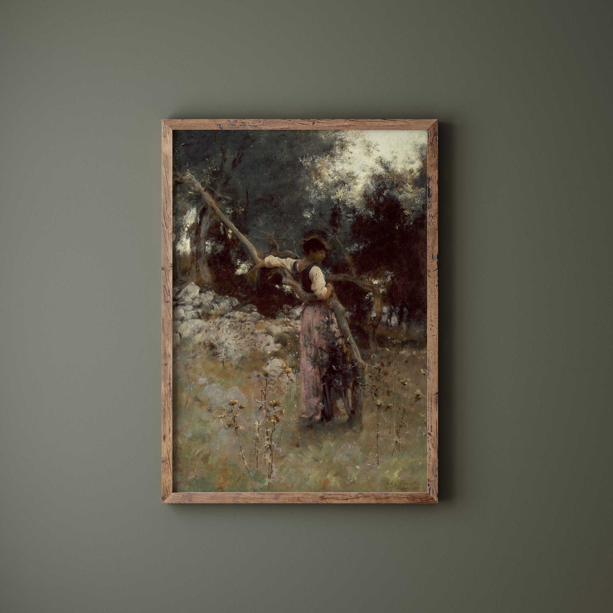 Capriote in the Olive Grove - Vintage Portrait Print
