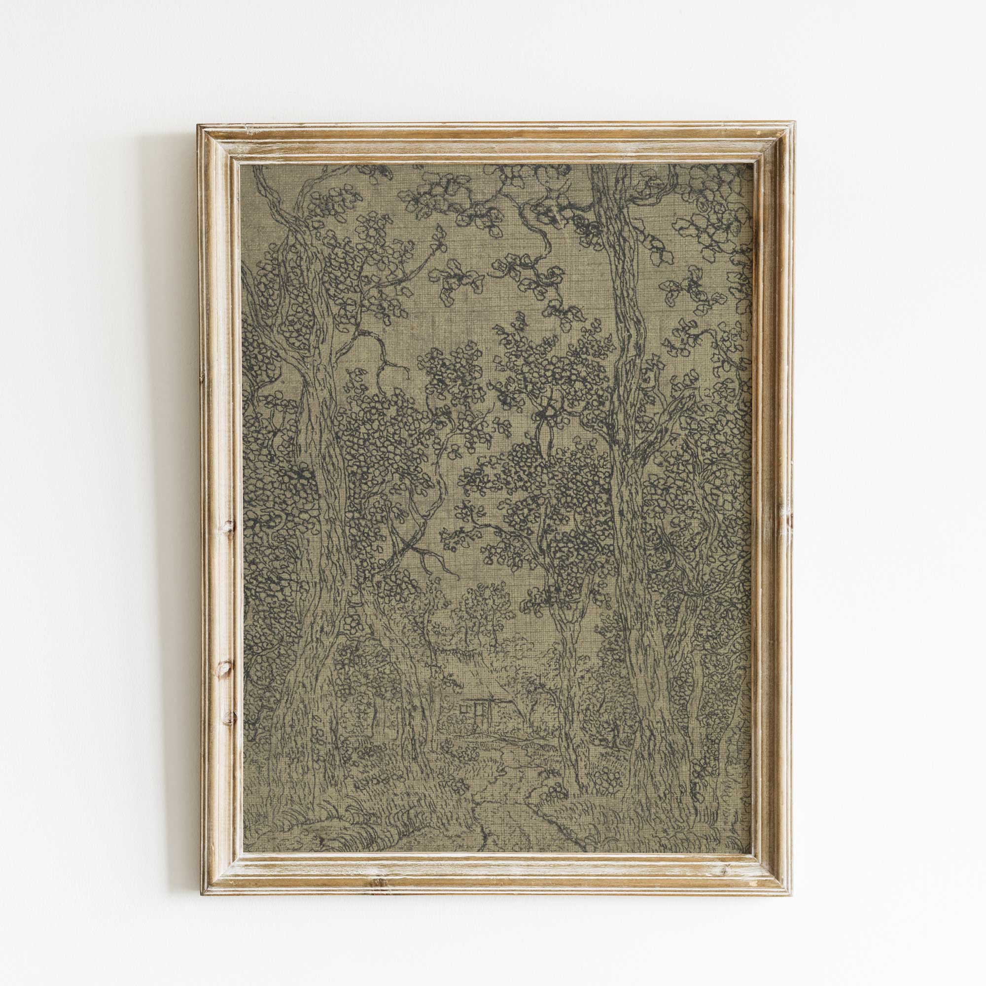 Antique Forest Tapestry Sketch Print