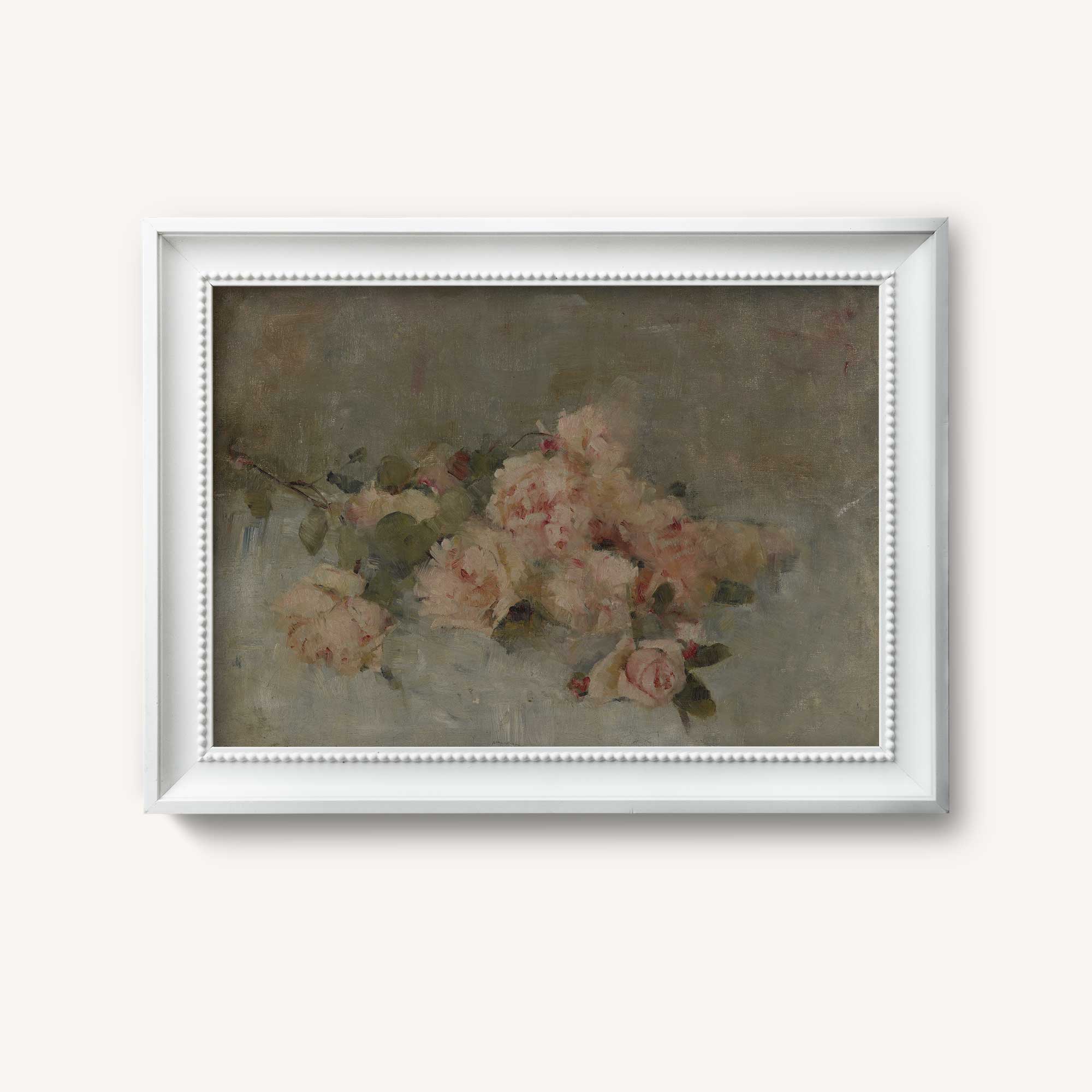 Vintage Pastel Roses Print - Gentle & Serene Floral Art