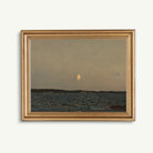 Moonlit Ocean with Distant Shoreline Art Print