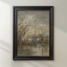 Landscape  Print of Bare trees reflecting on a river.