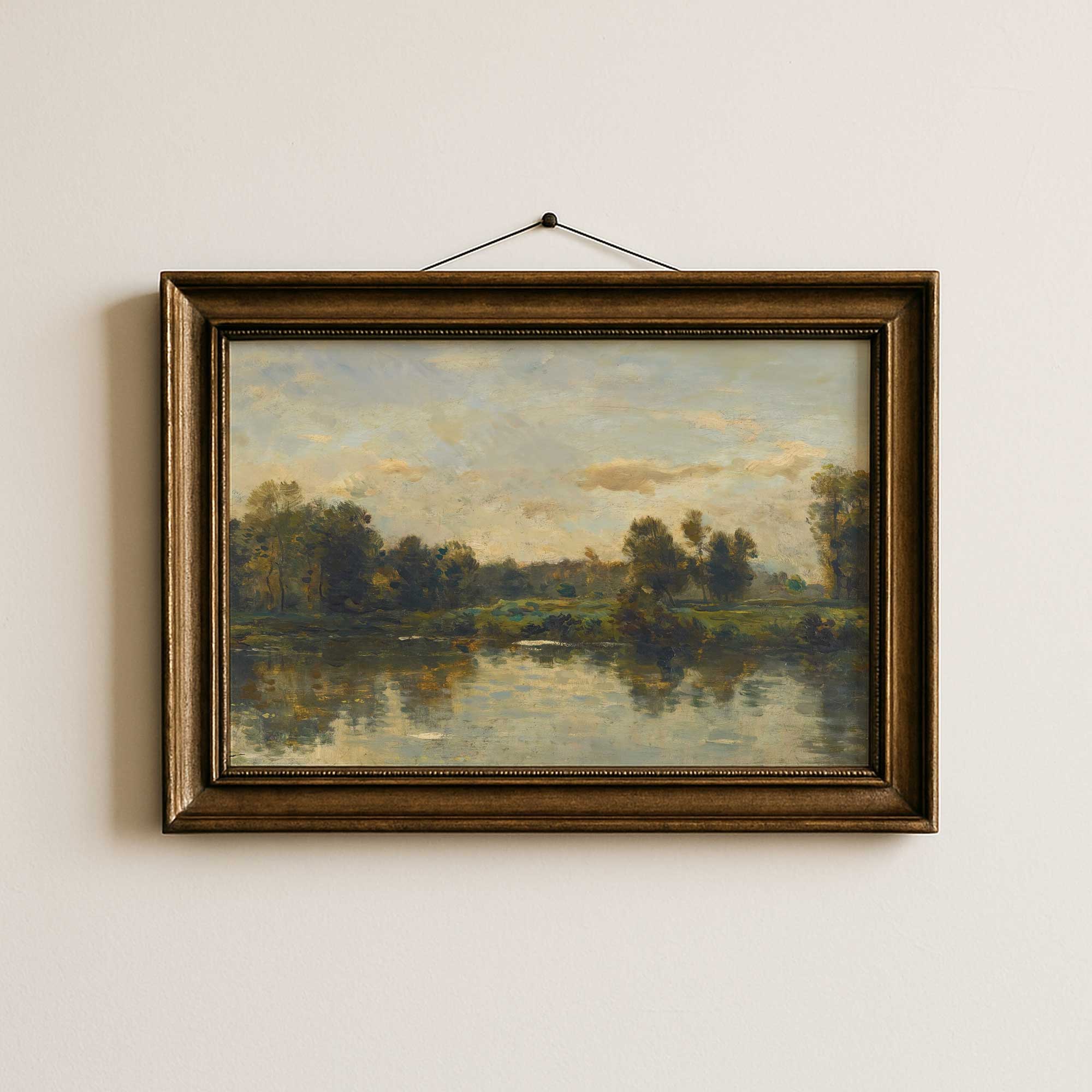 French River Landscape Print, Vintage Wall Art