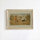 Framed Hooked Rug Nursery Wall Art  on a white wall