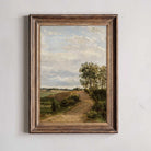 The Country Road vintage landscape print in oak frame — rustic country wall art by Dankvart Dreyer